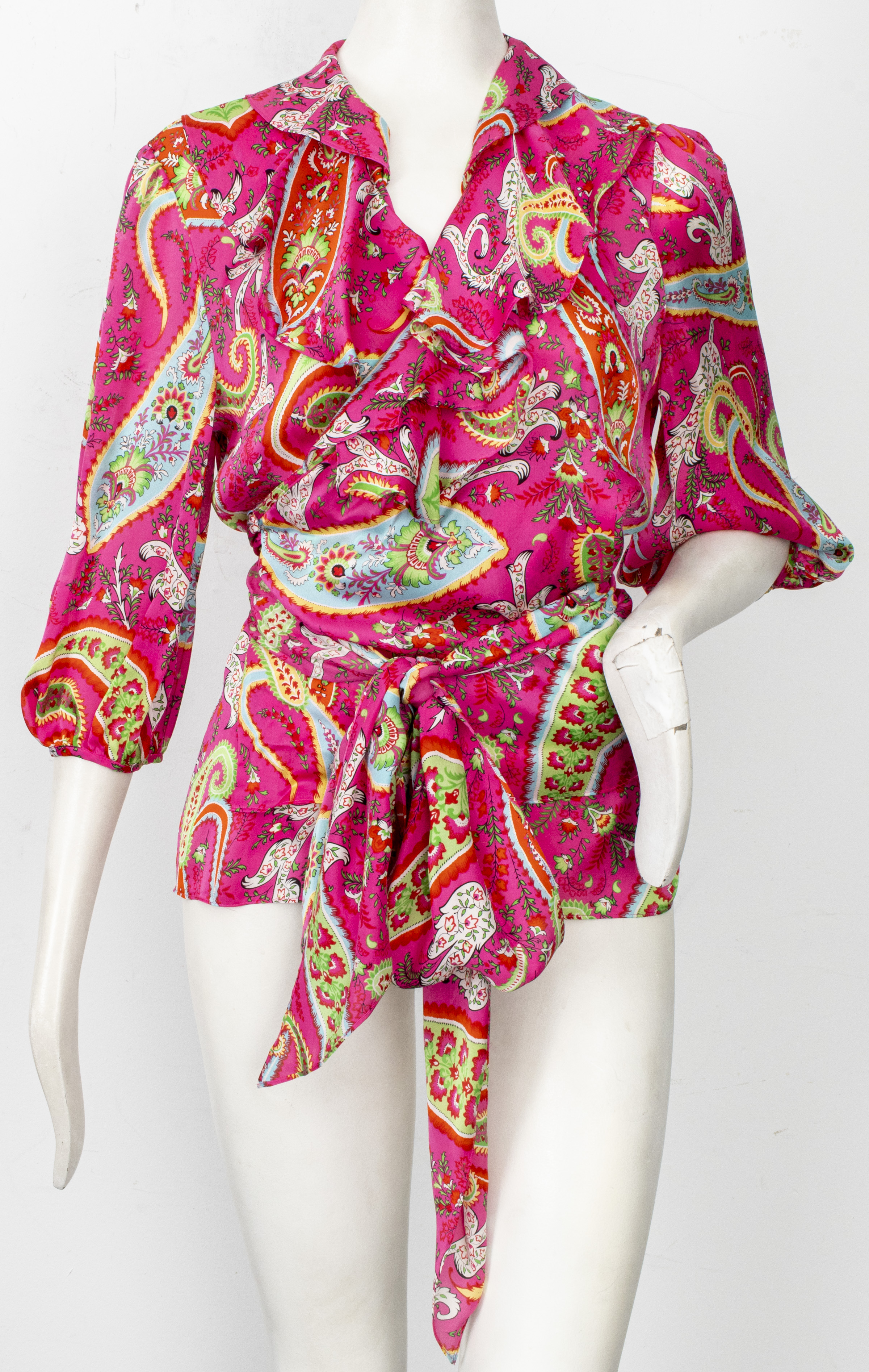 RALPH LAUREN PINK PAISLEY SILK