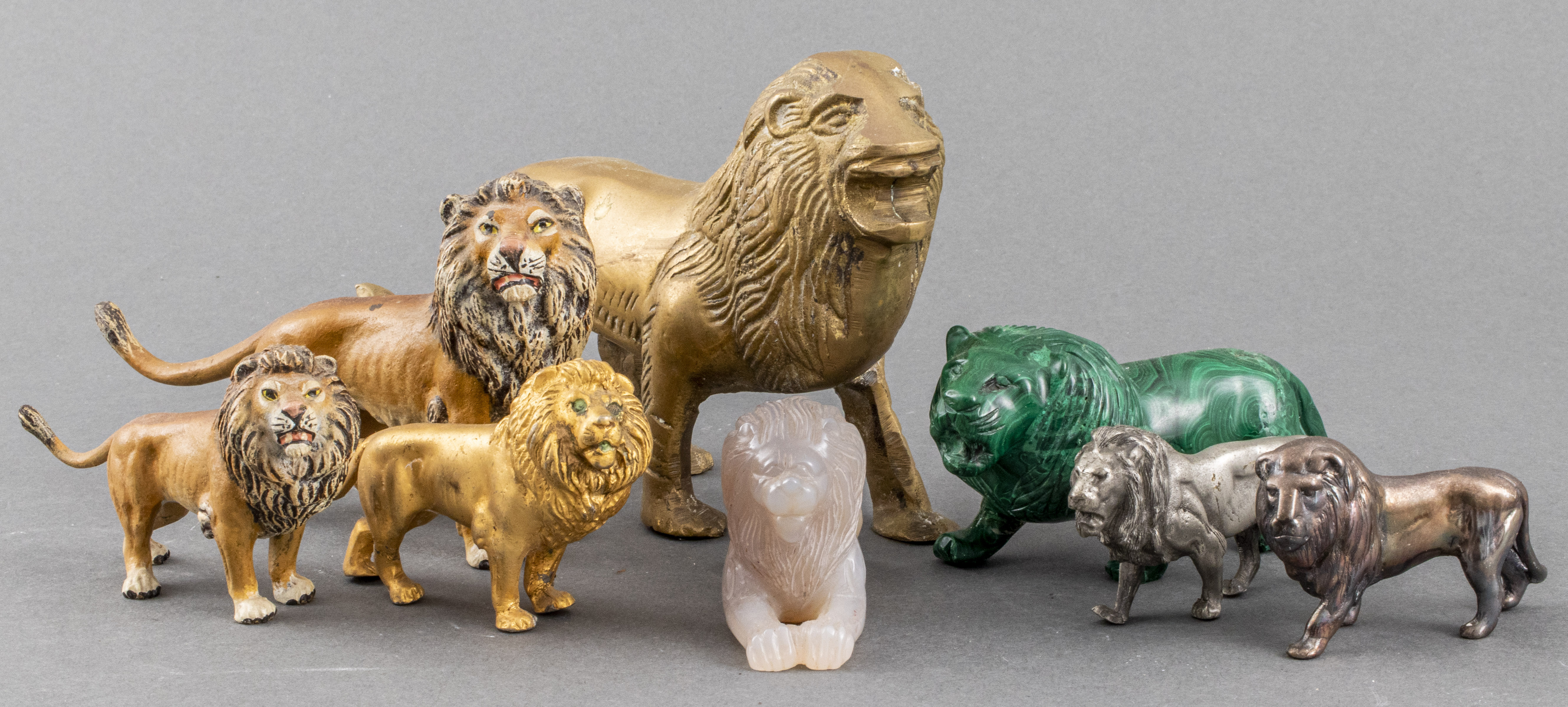 BRASS AND STONE LION COLLECTION  3c48c9