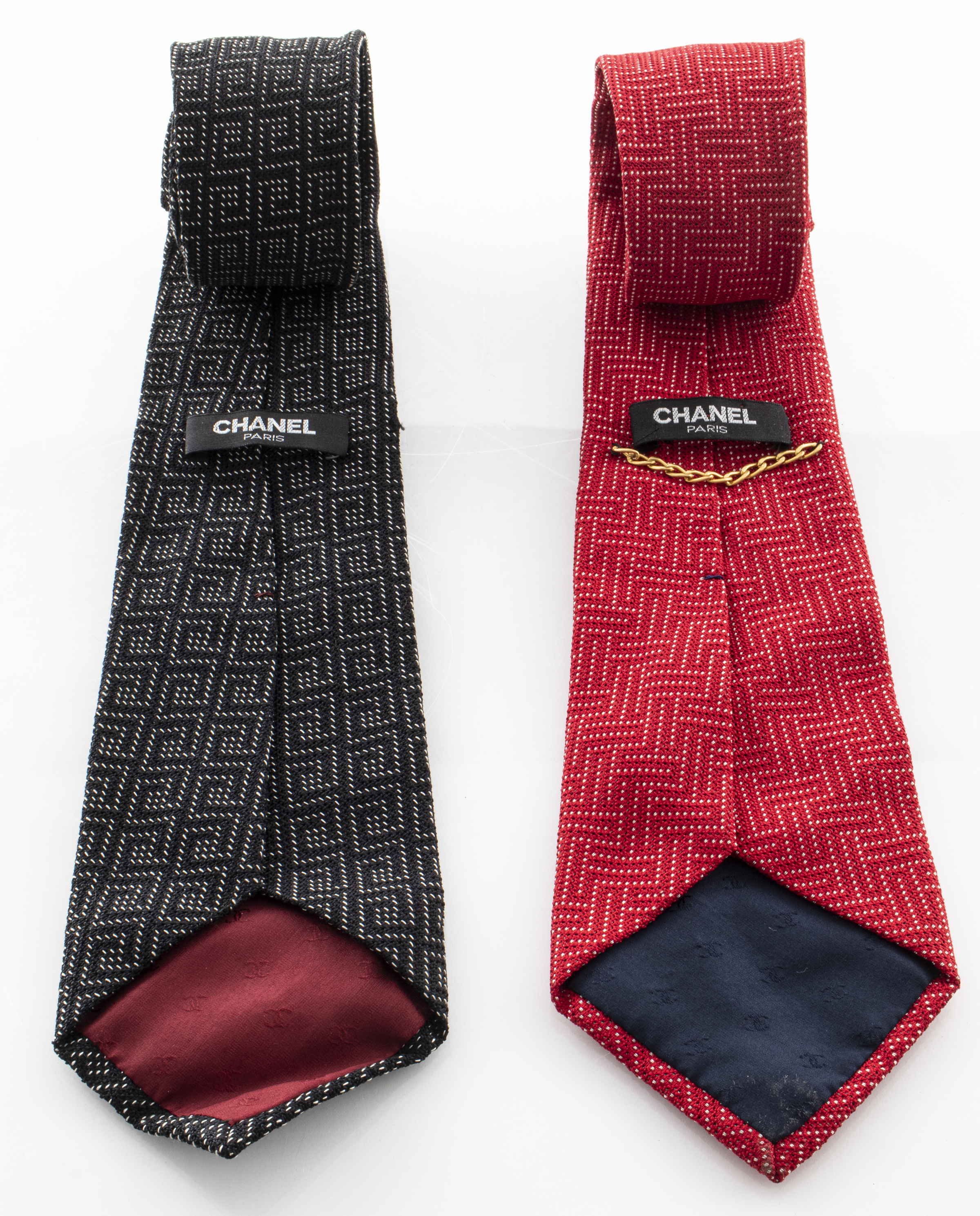 CHANEL SILK TIES 2 Two Chanel 3c492c