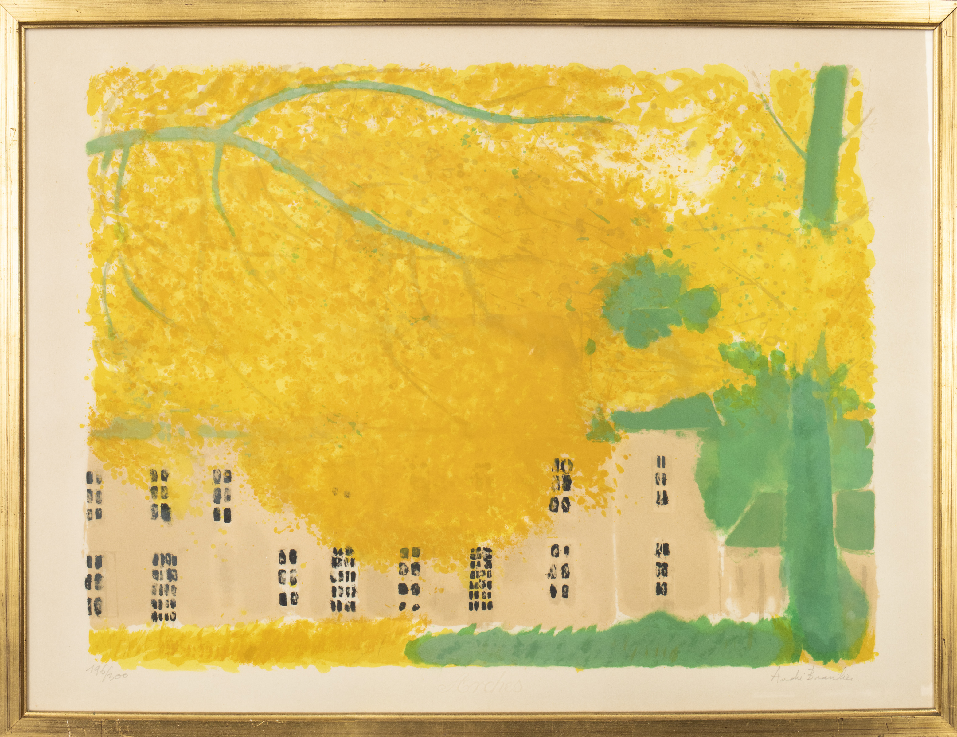 ANDRE BRASILIER "YELLOW TREE" LITHOGRAPH