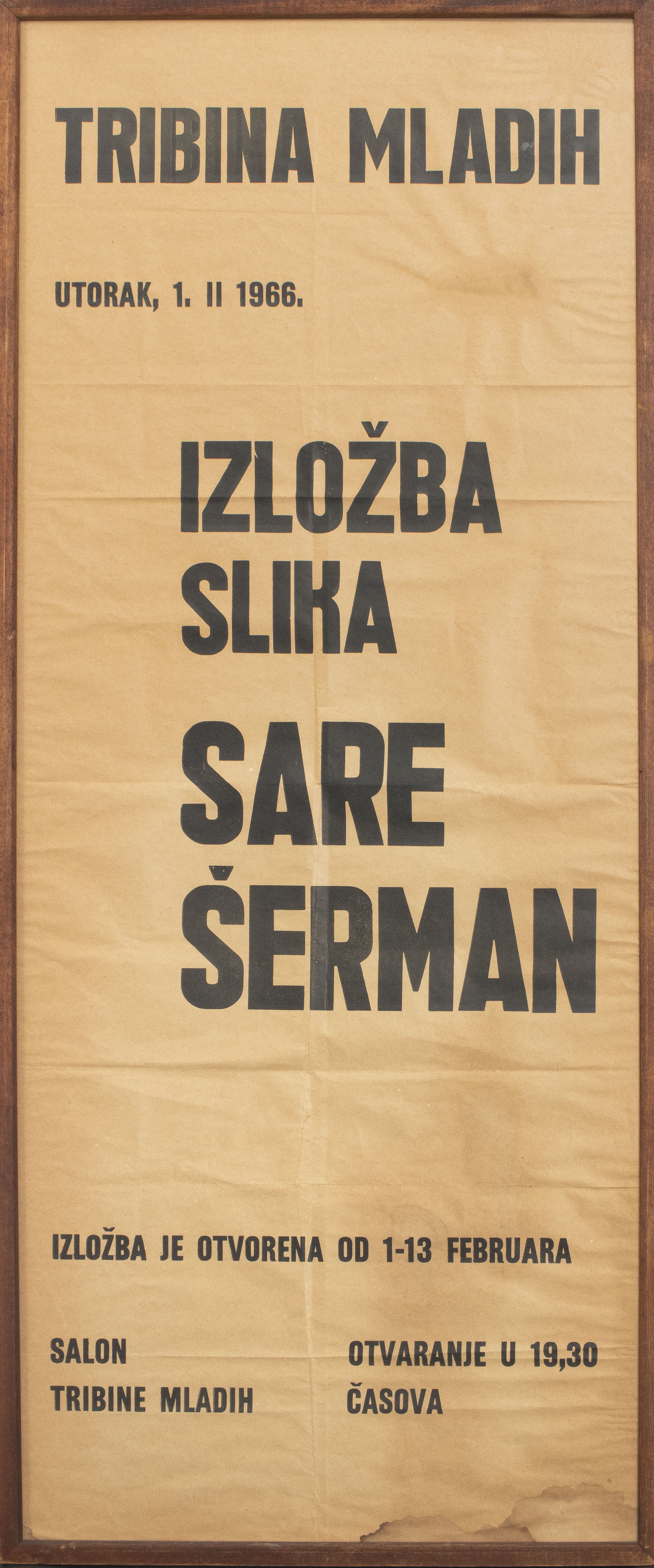SARAI SHERMAN 1966 CROATIAN EXHIBITION