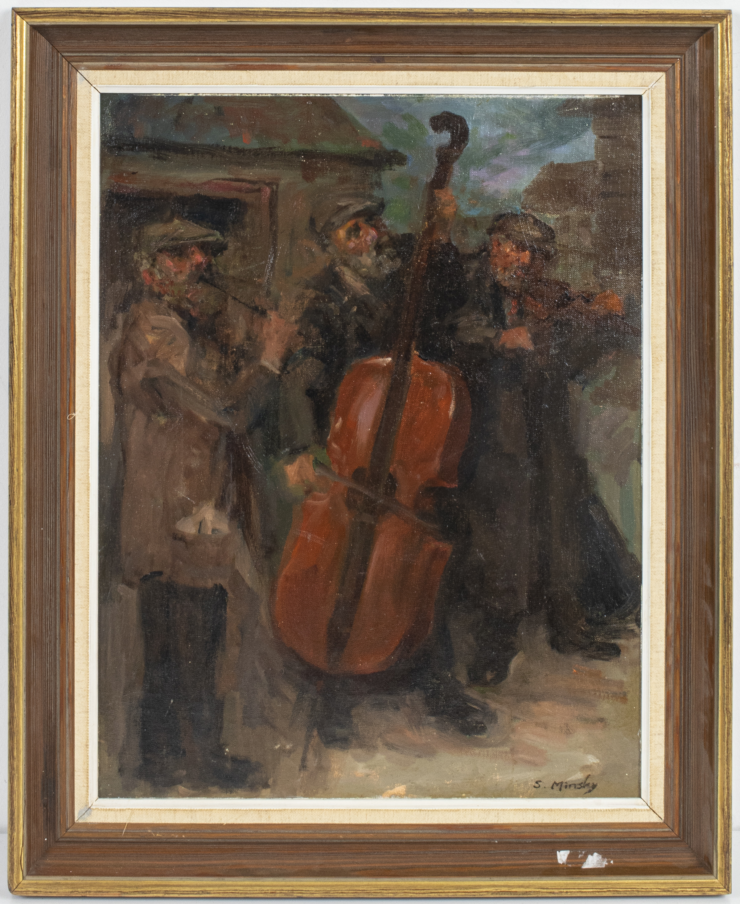 S. MINSKY "MUSICAL TRIO" OIL ON