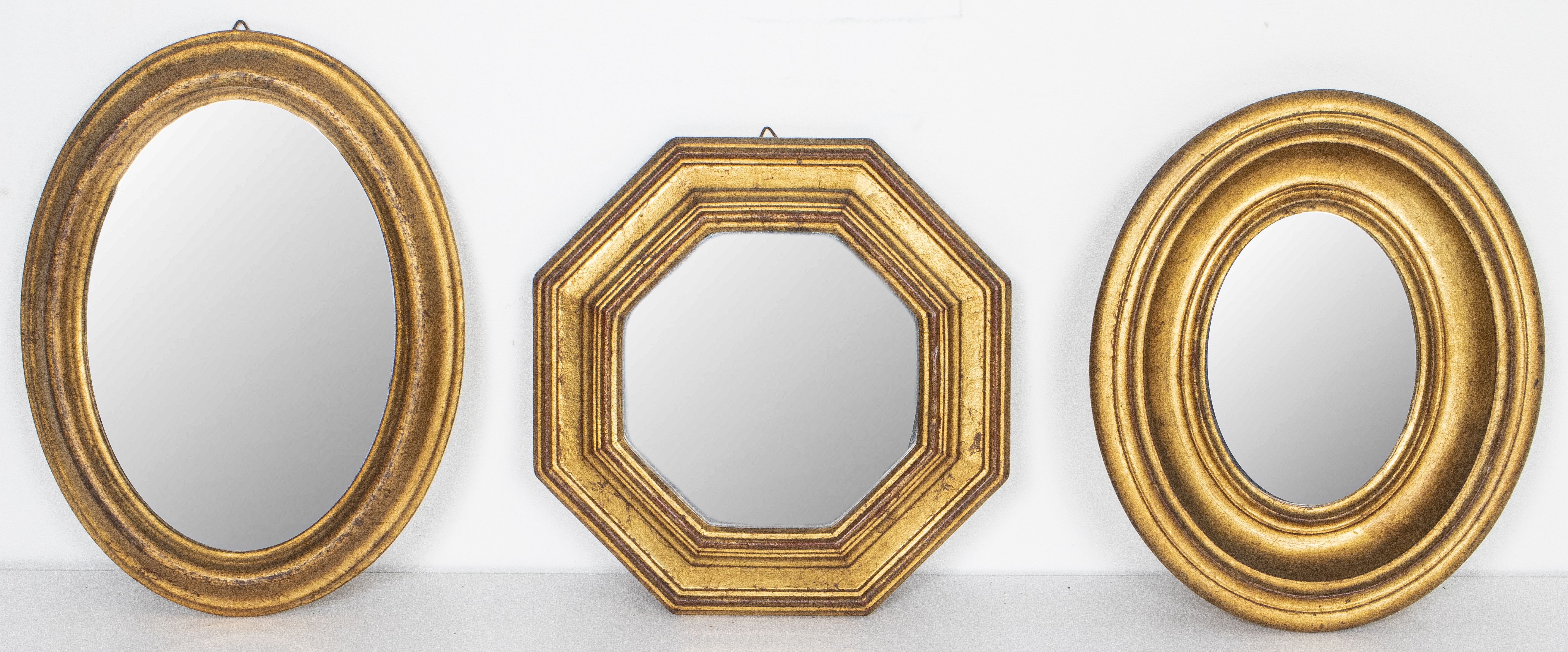 ITALIAN GILTWOOD MIRROR TRIO Three 3c4a14