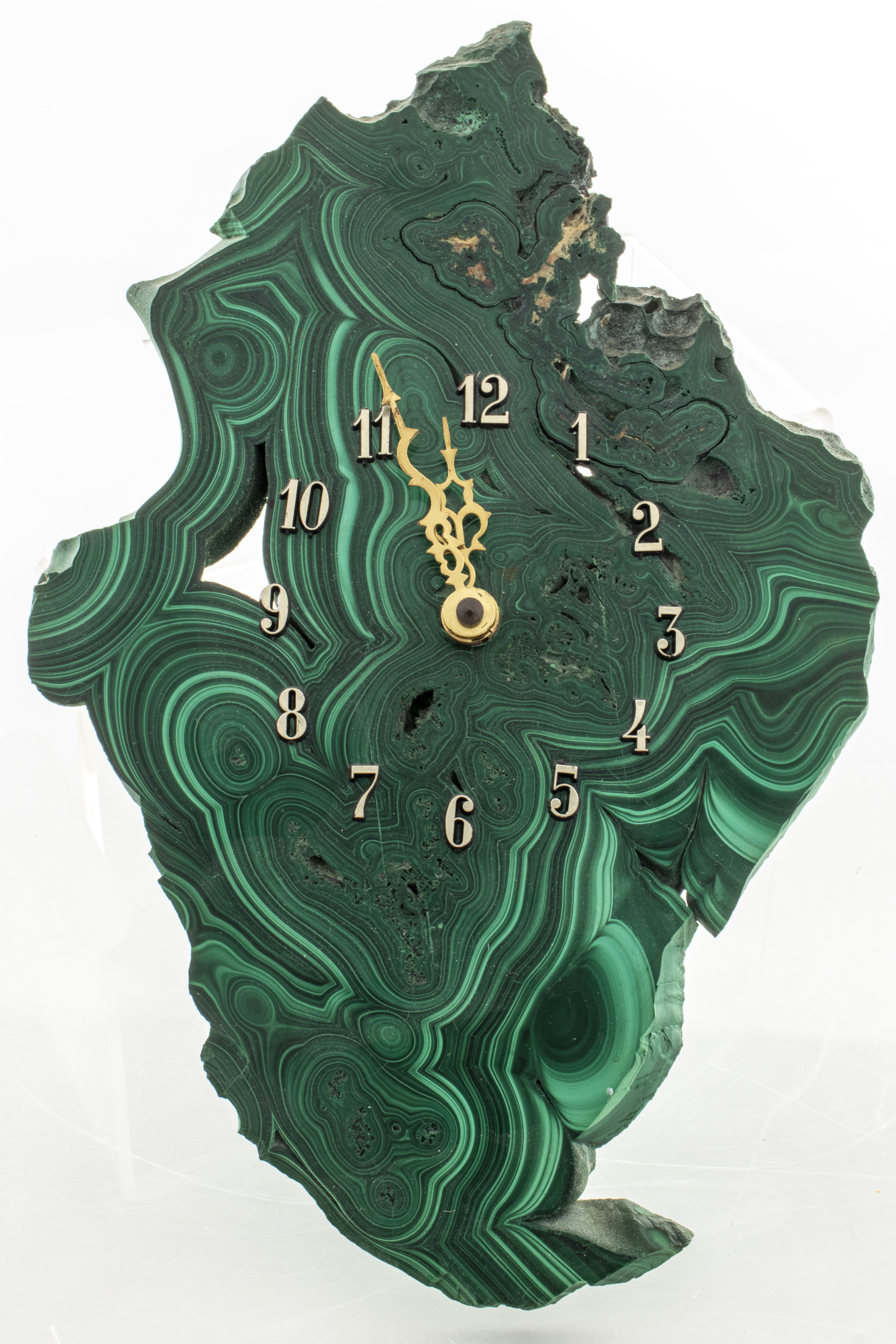 MALACHITE SPECIMEN SLAB WALL CLOCK