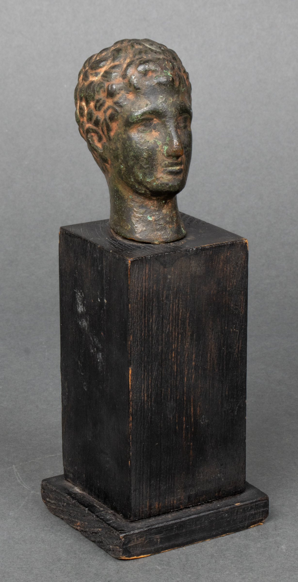 HELLENISTIC BRONZE MAN S HEAD ARTIFACT 3c4ab5