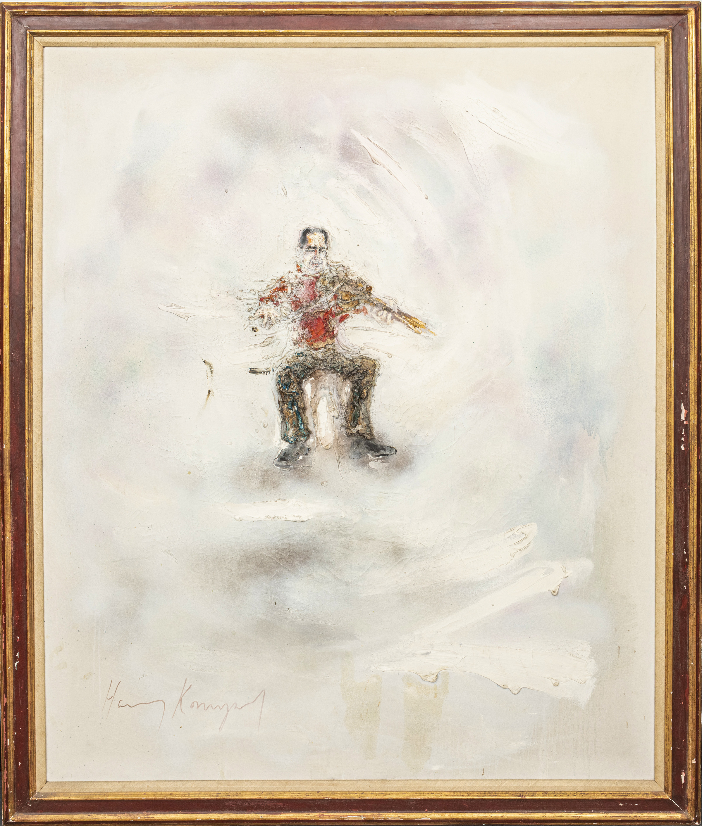 ILLEGIBLY SIGNED "FIDDLER" OIL