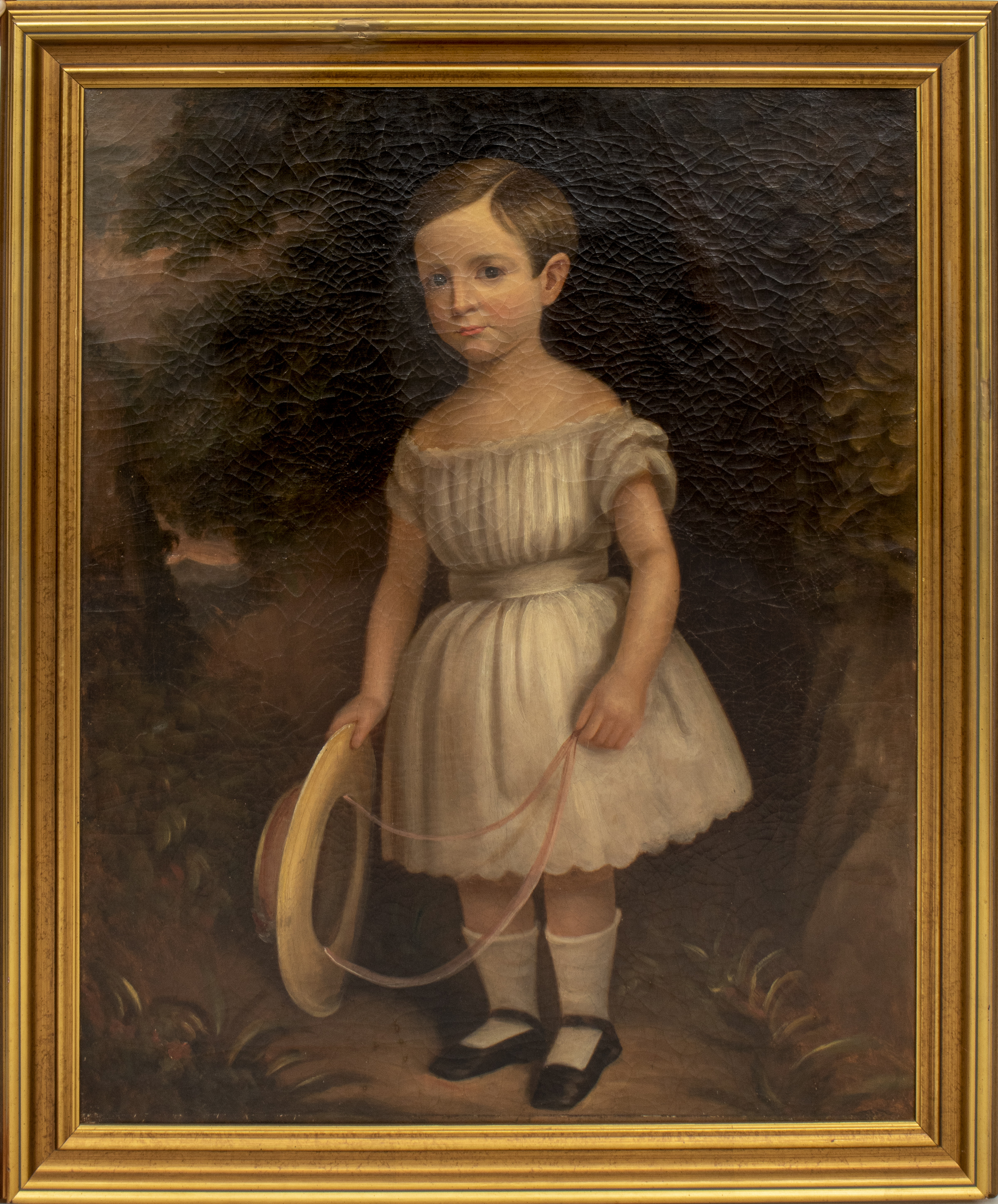 ANTIQUE PORTRAIT OF A GIRL WITH