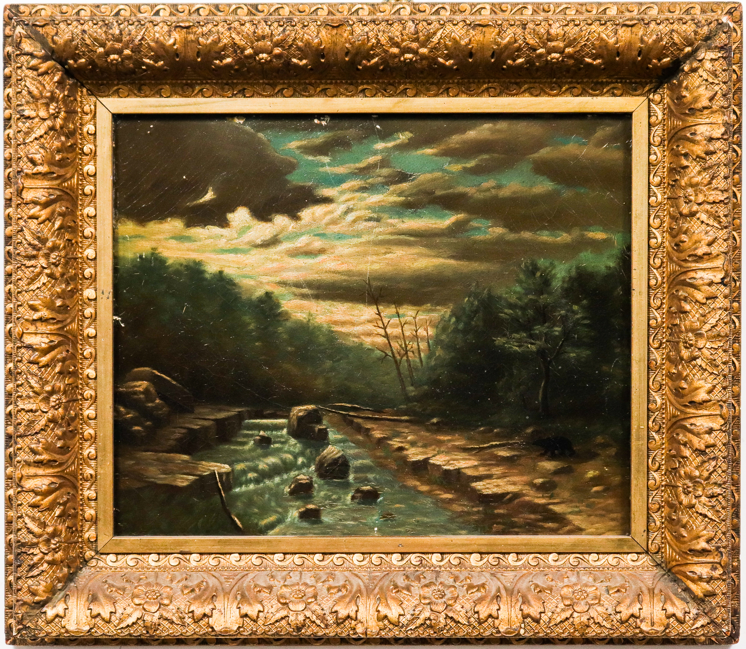 LATE 19TH C. "RIVER AT DUSK" OIL