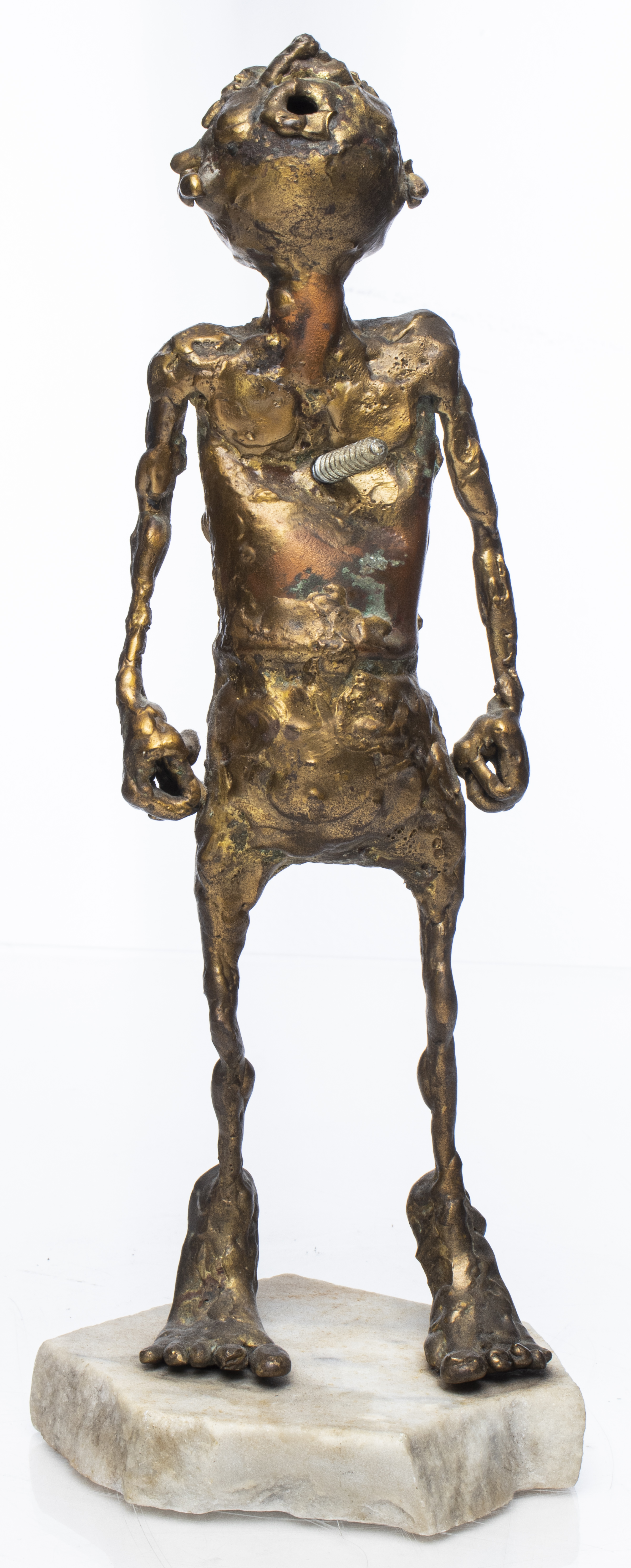 BRUTALIST MODERN BRONZE FIGURAL SCULPTURE