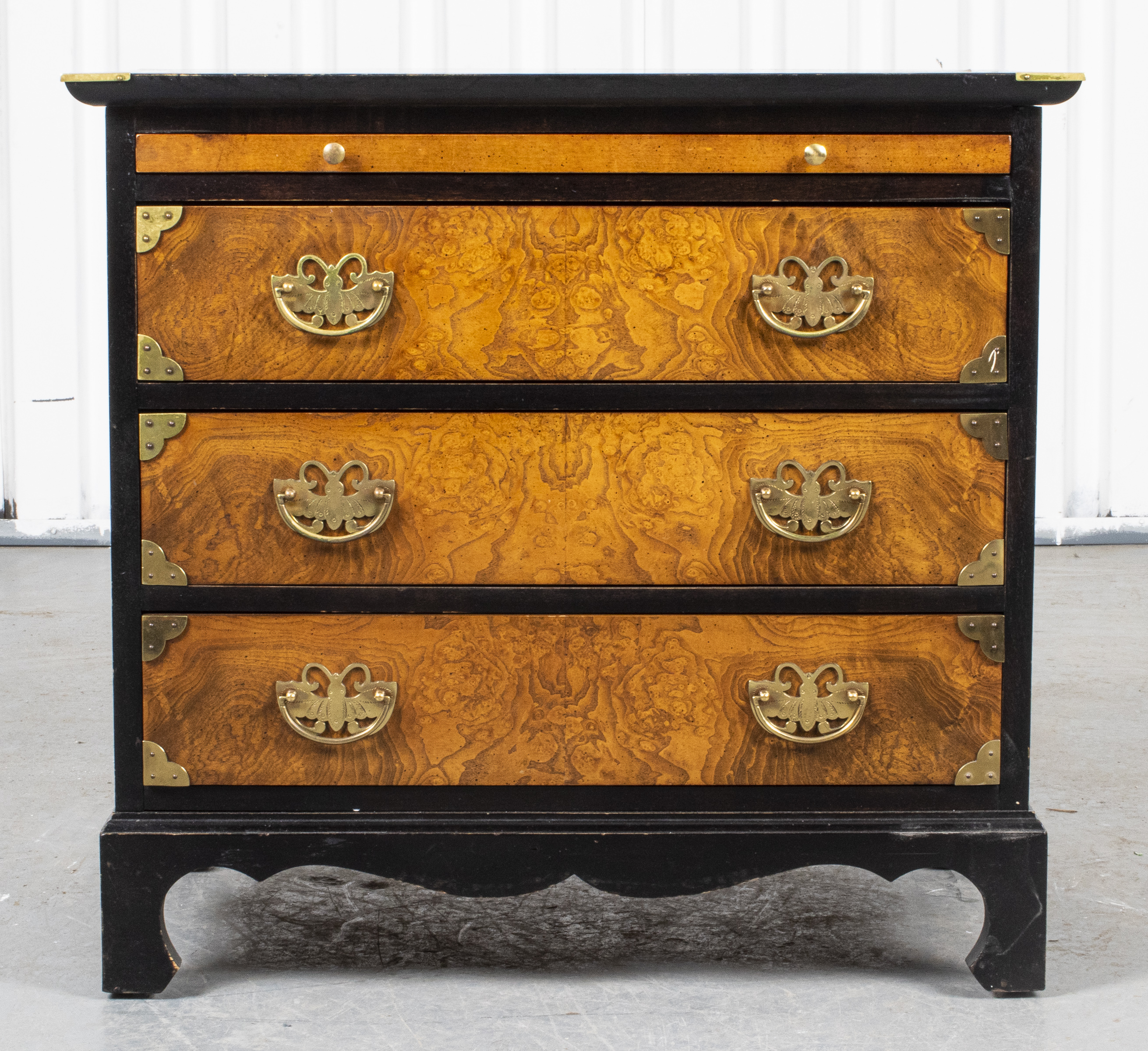 CHINOISERIE EBONIZED BURLWOOD BACHELOR'S