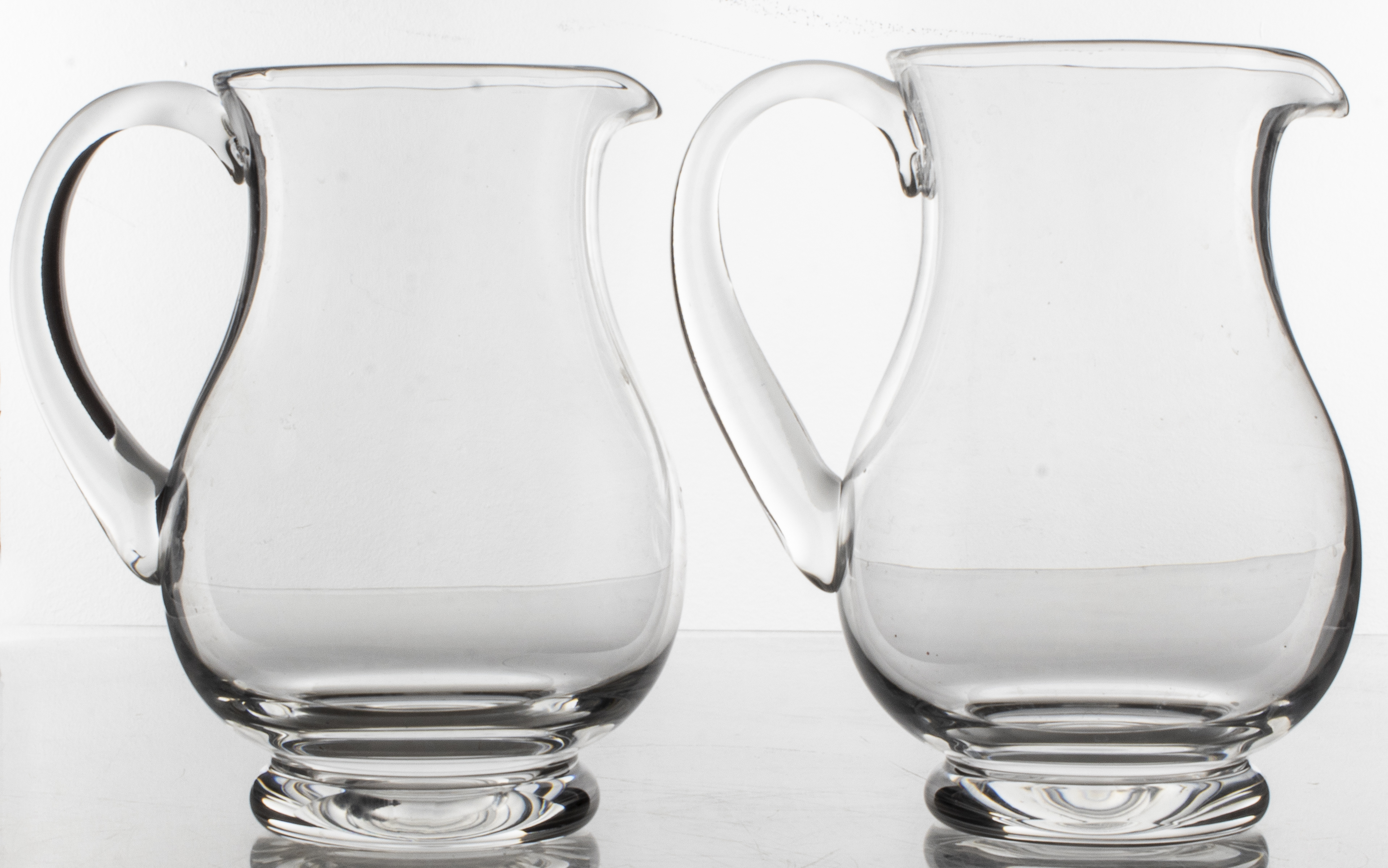 TIFFANY CO CLEAR GLASS PITCHERS  3c4bb7