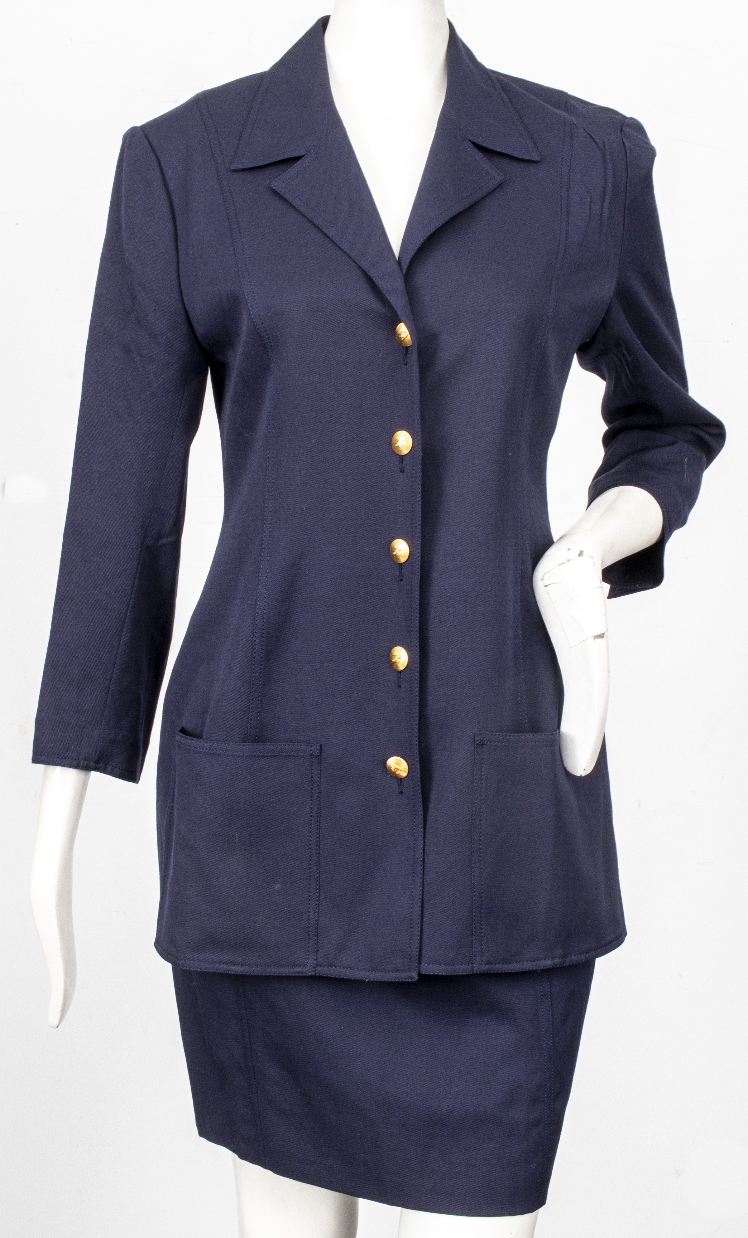 CHANEL NAVY BLUE SKIRT SUIT Chanel 3c4bf9