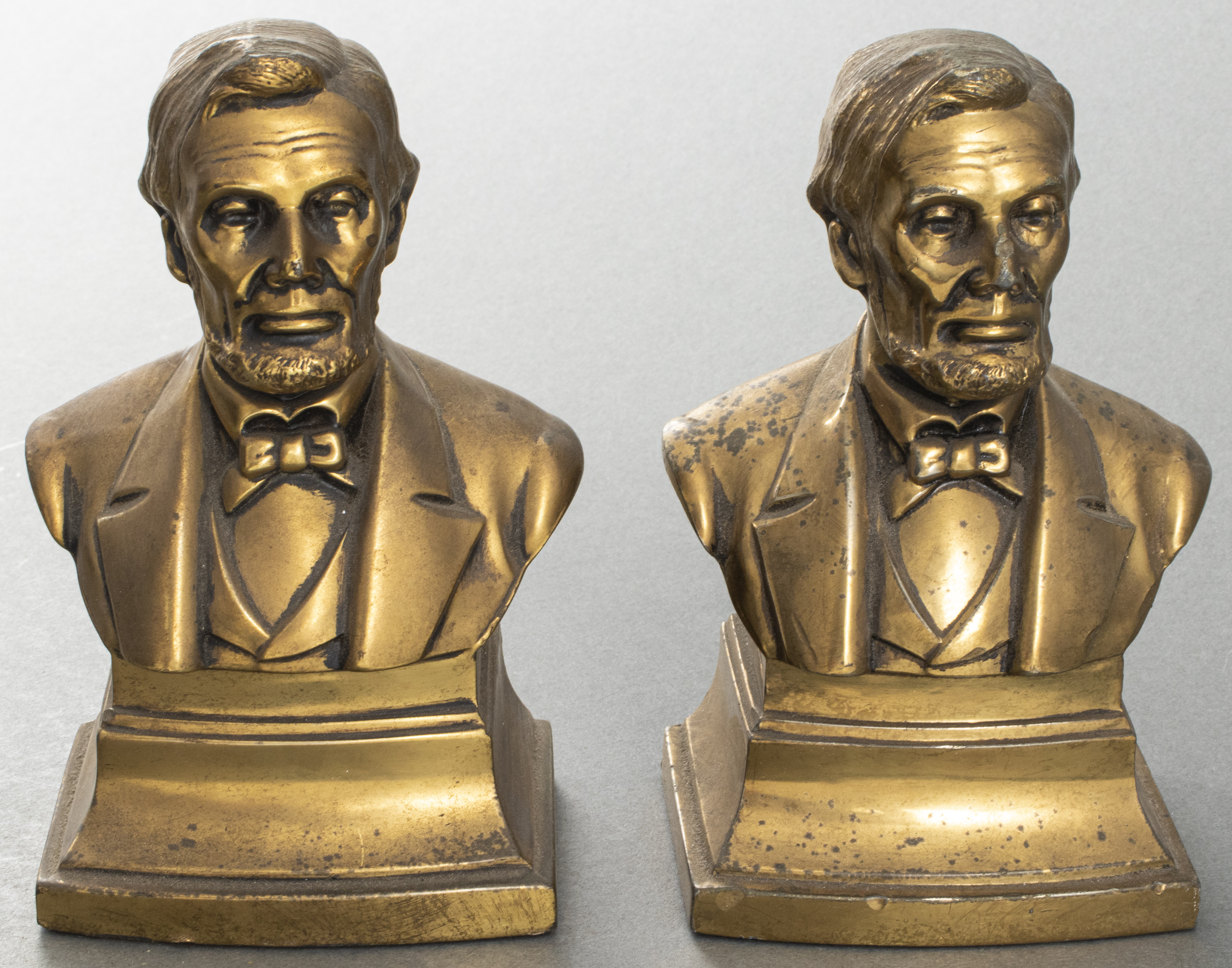 ABRAHAM LINCOLN PMC BRONZE BOOKENDS,