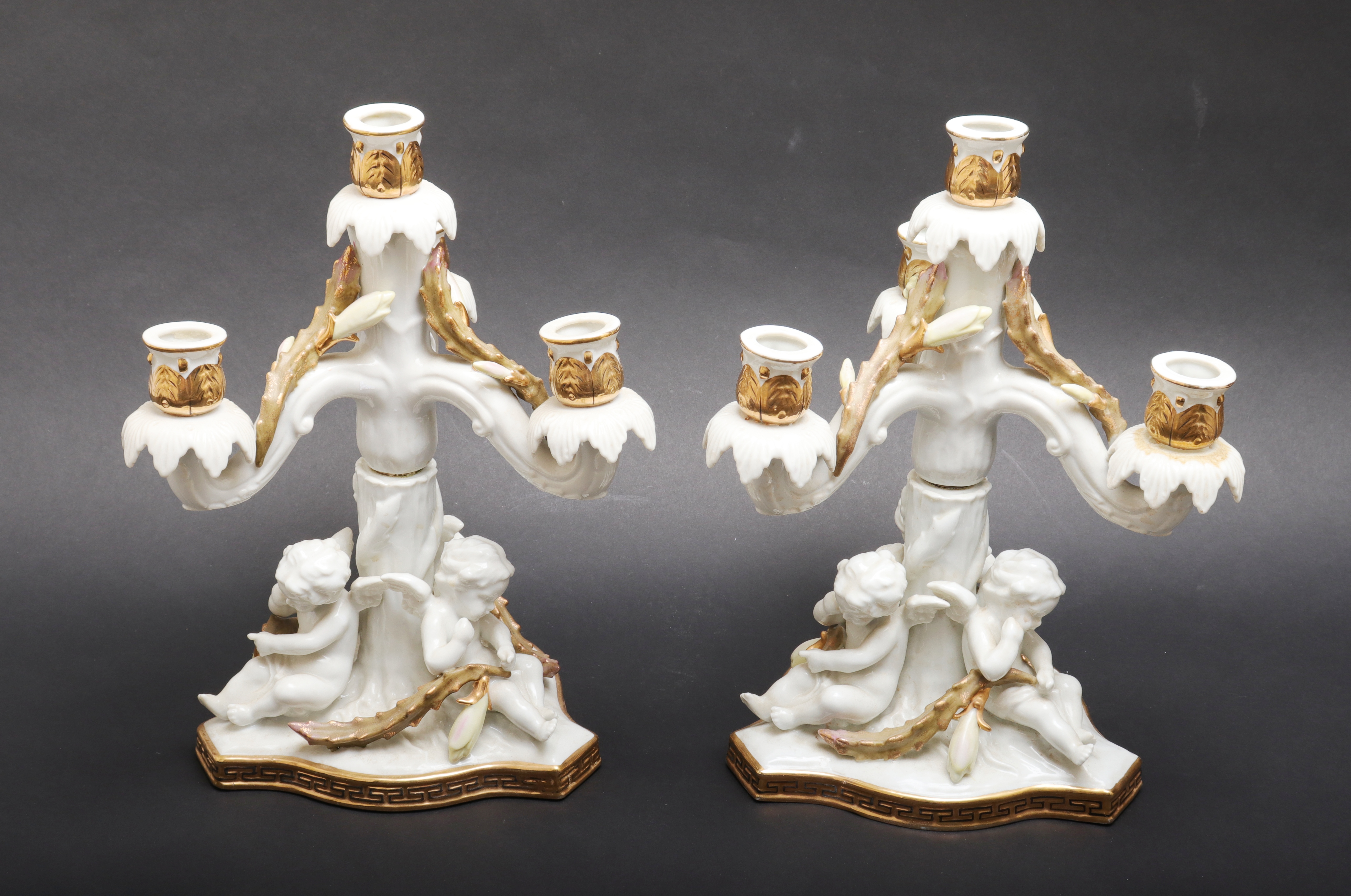 CONTINENTAL PORCELAIN CANDELABRA