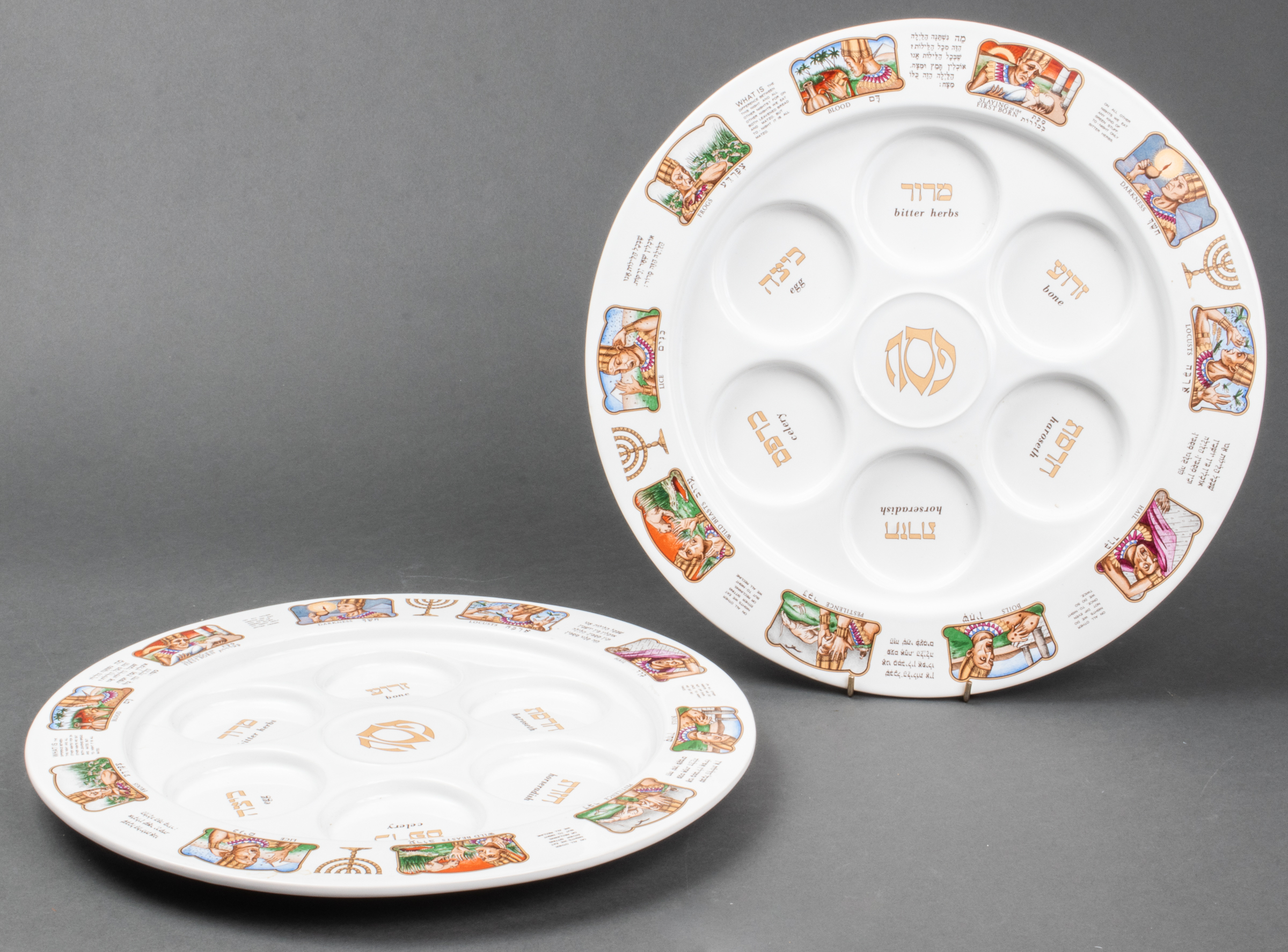 JUDAICA PORCELAIN SEDER PLATES  3c4ce0