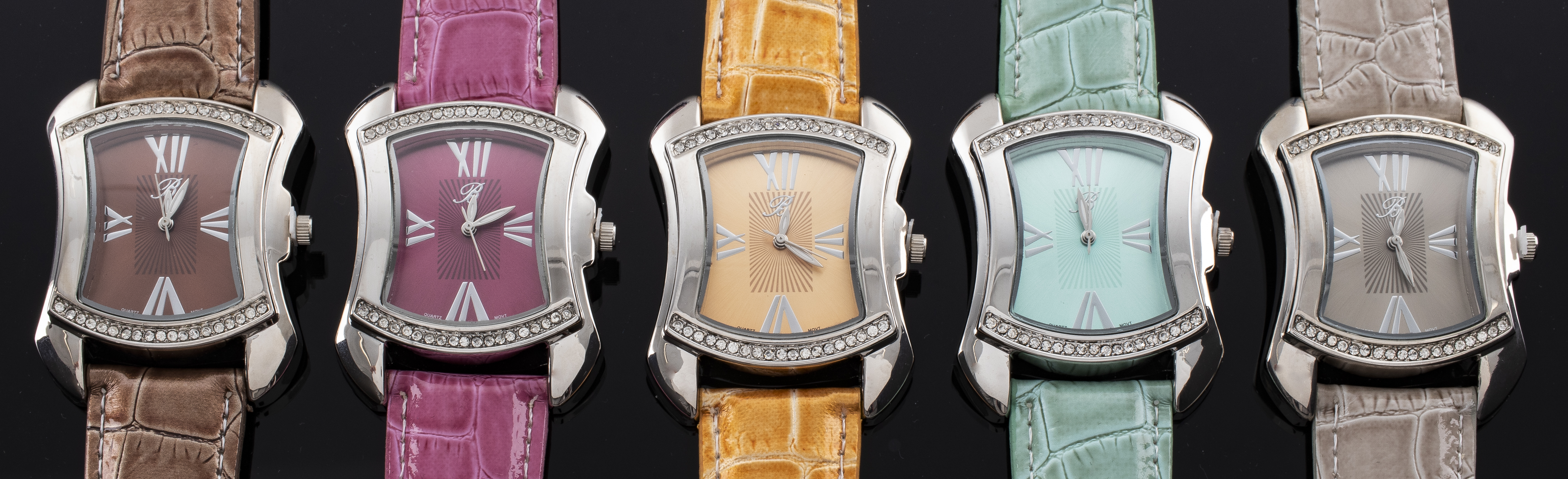 BURGI COLLECTION MULTI-COLOR WATCHES,