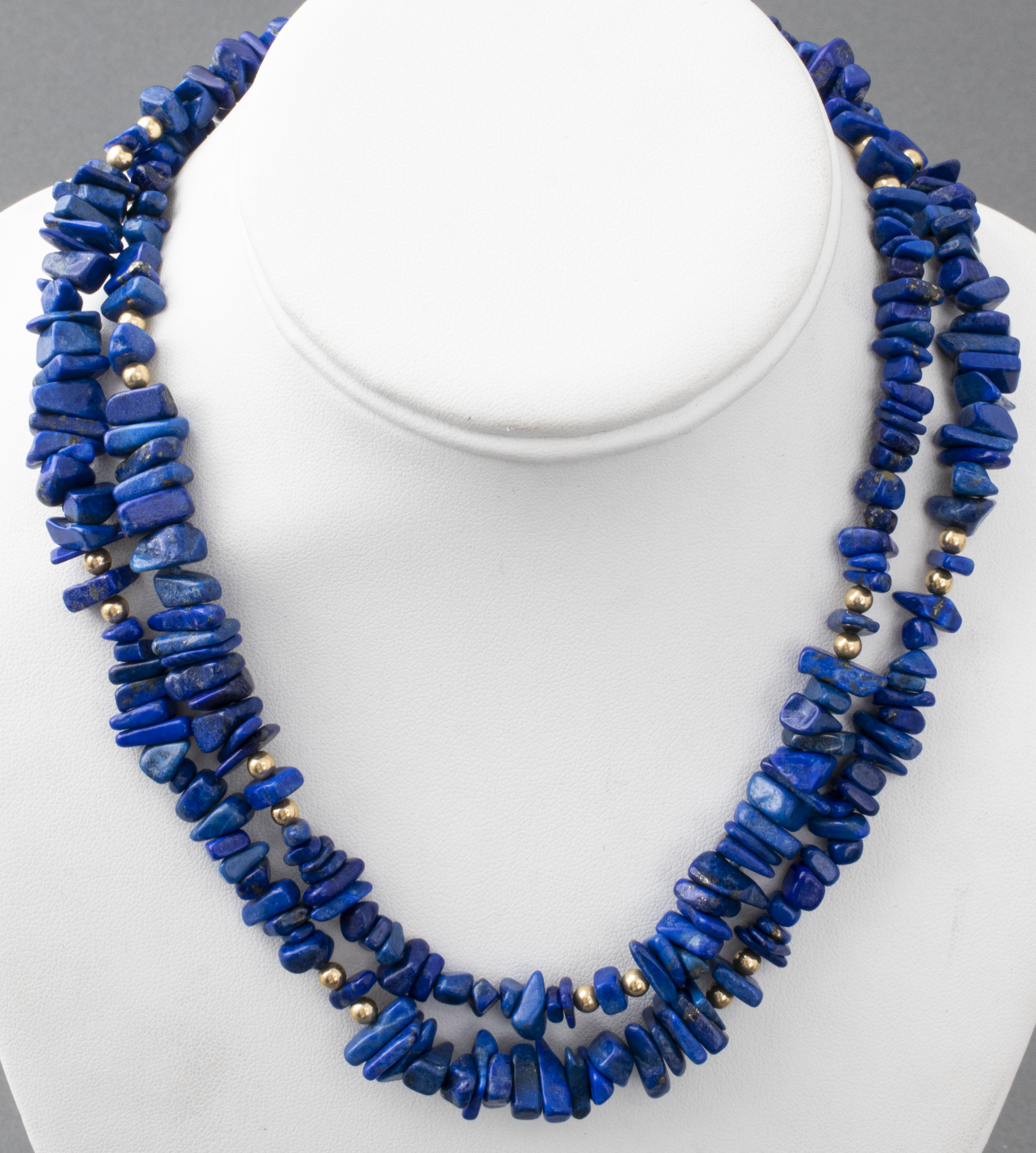 LAPIS LAZULI CHIP BEAD NECKLACE 3c4d2e