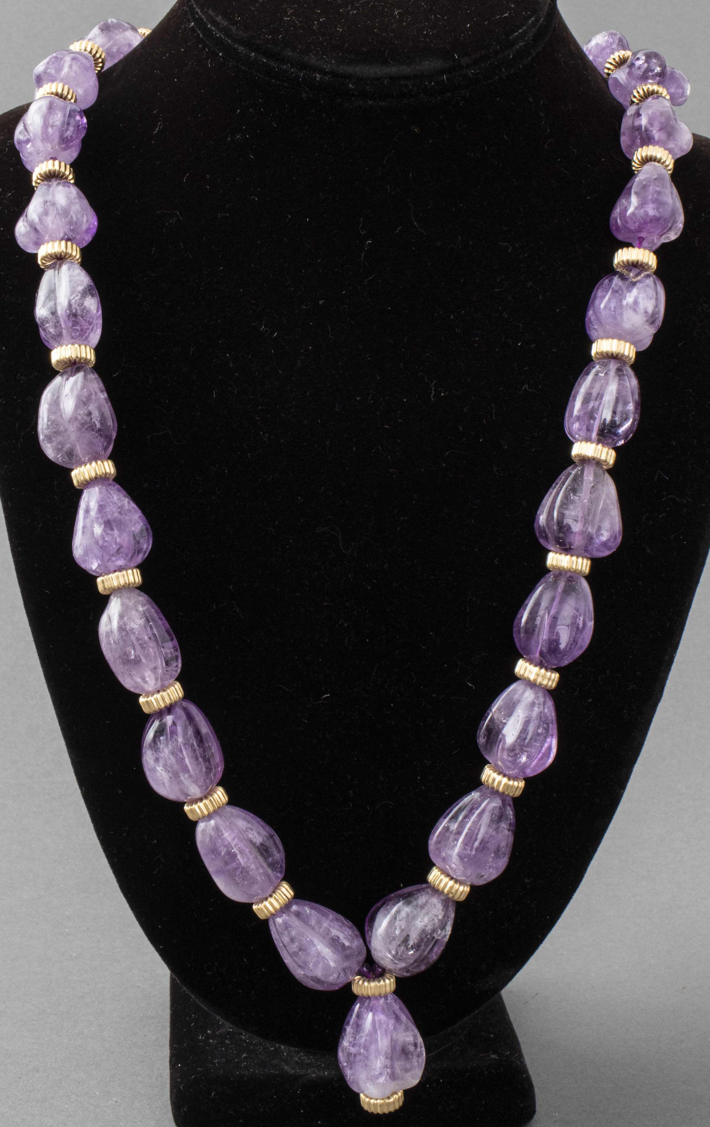 LONG CARVED AMETHYST & GOLD-FILL