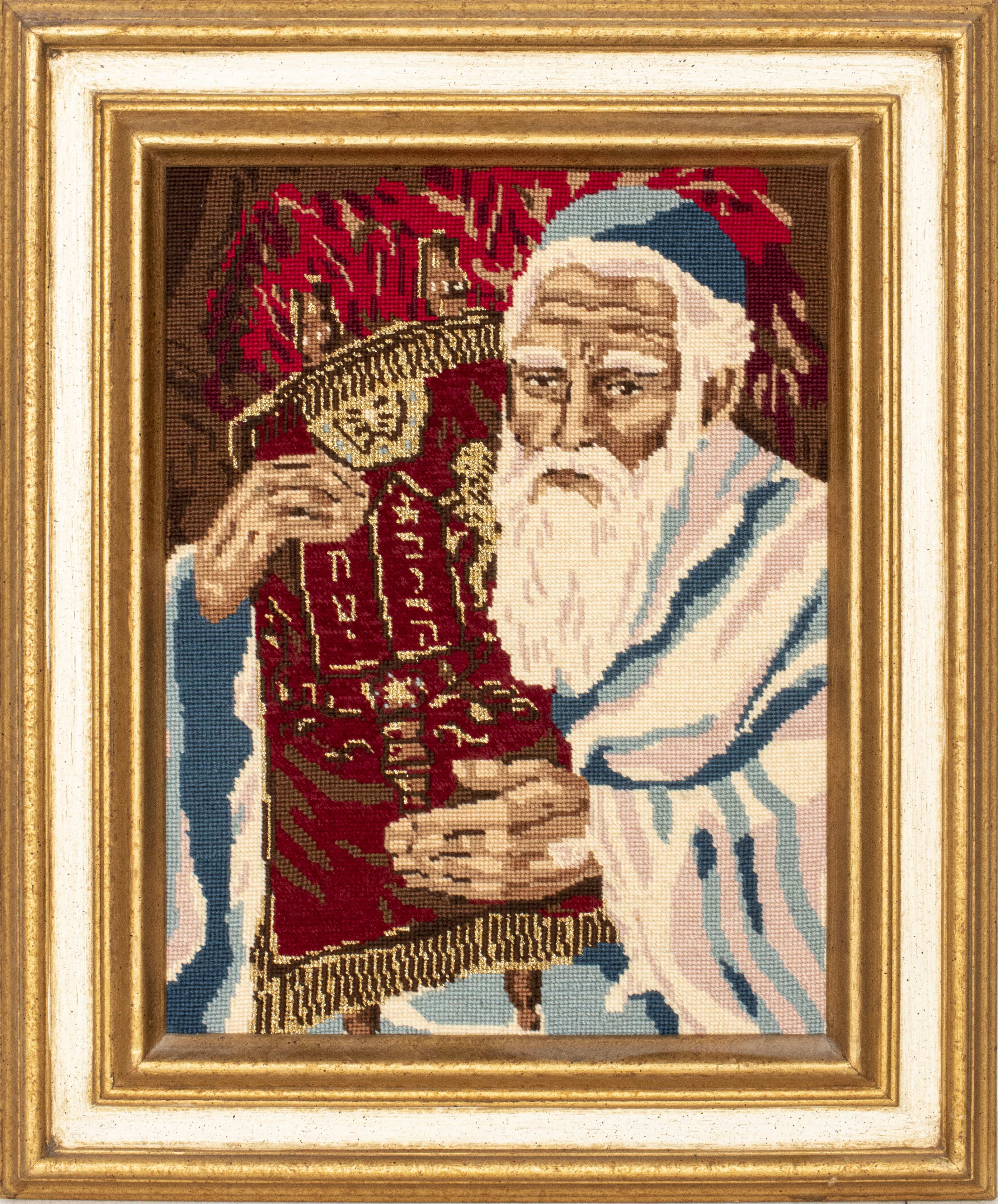 JUDAICA NEEDLEPOINT OF A RABBI 3c4d85