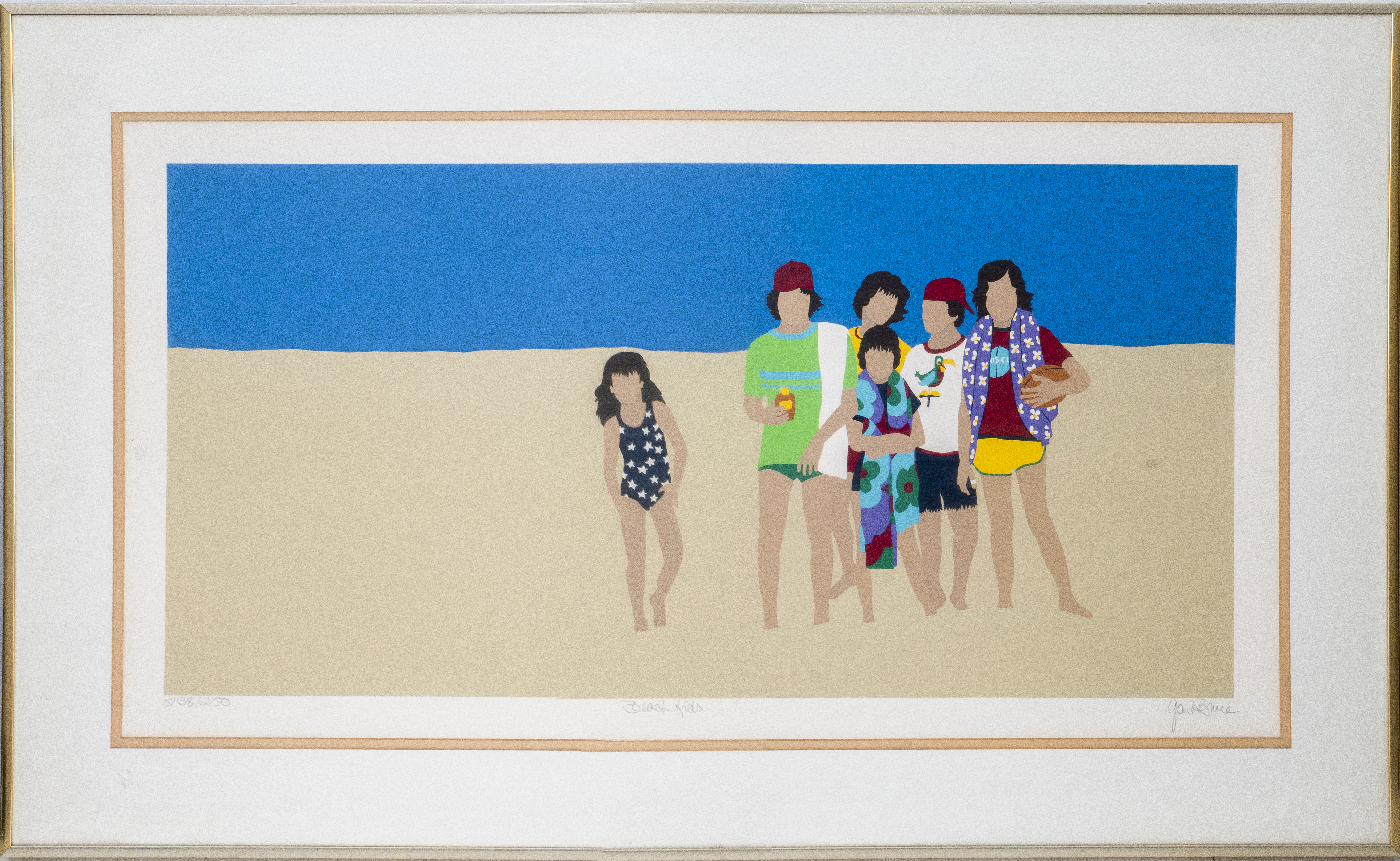 GAIL BRUCE BEACH KIDS SERIGRAPH 3c4d8c