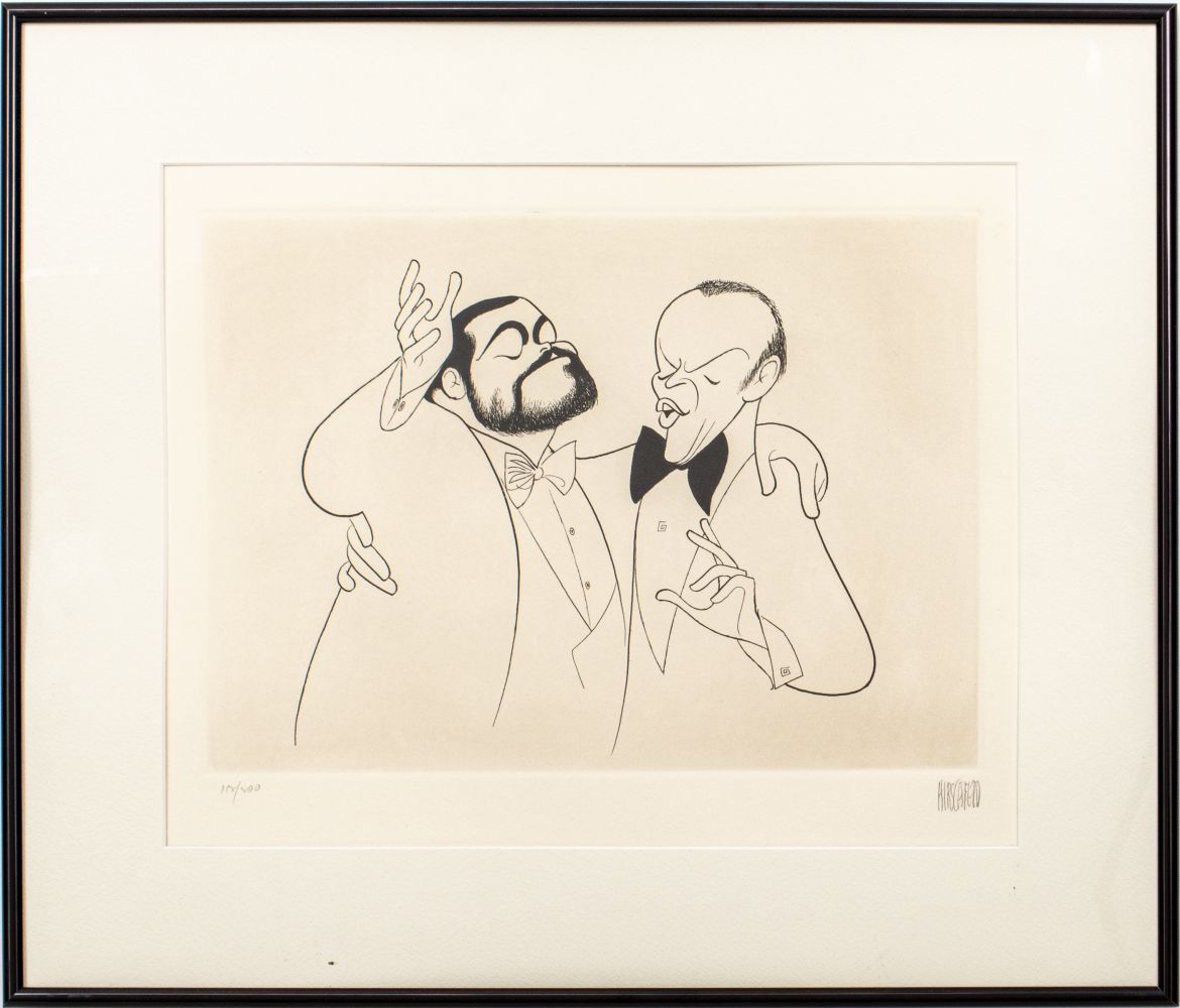 AL HIRSCHFELD SINATRA PAVAROTTI  3c4e1b