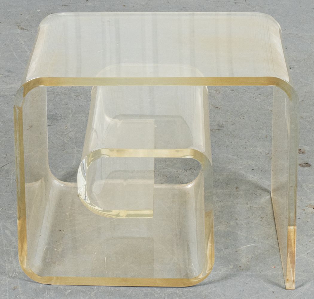 MODERN LUCITE SNAIL SIDE TABLE 3c4e1d