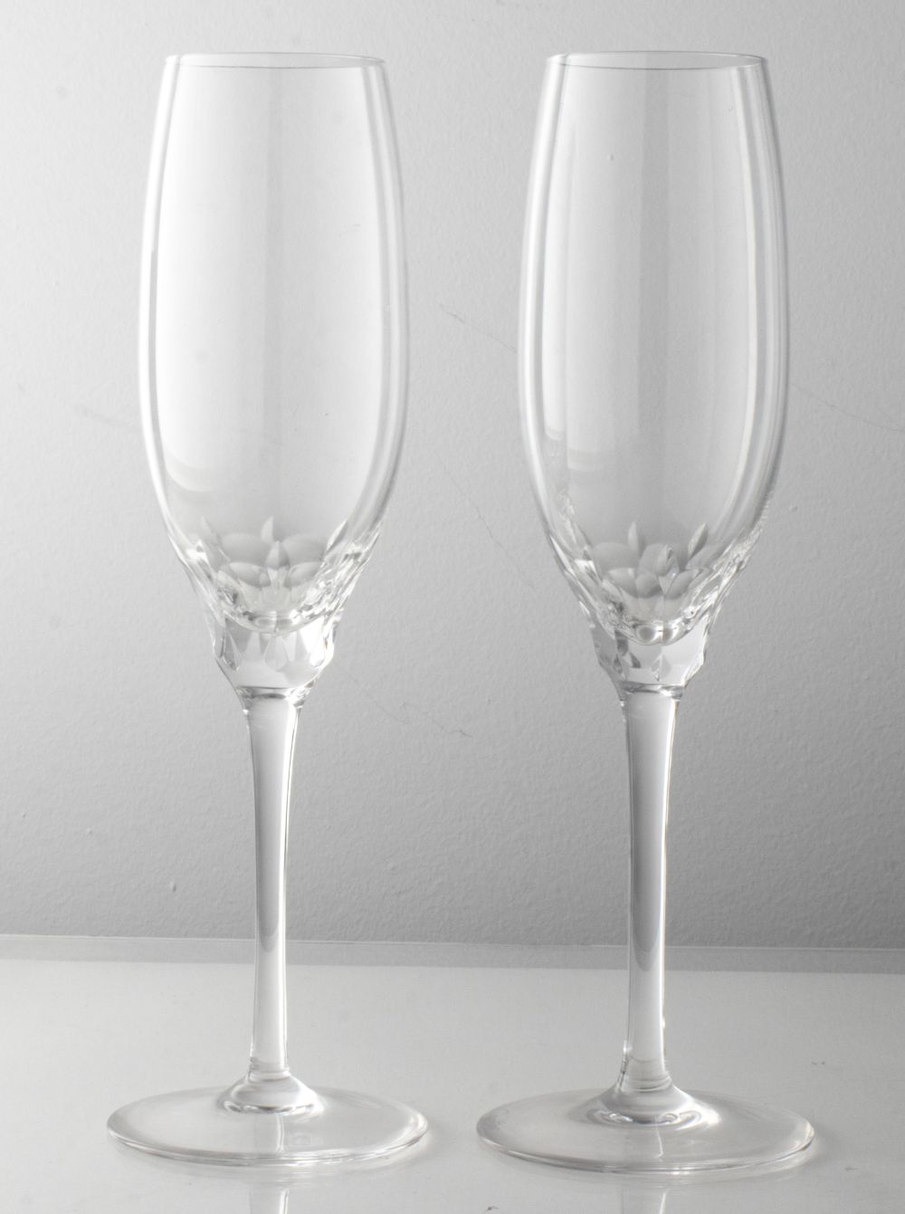 CARTIER CRYSTAL CHAMPAGNE FLUTES,