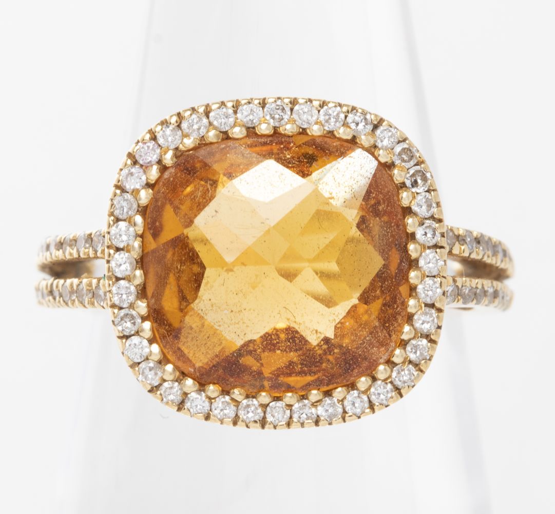 18K YELLOW GOLD, DIAMOND, & CITRINE