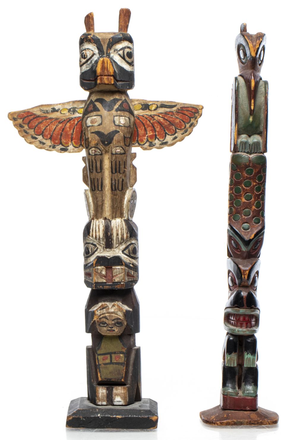 PACIFIC NORTHWEST CARVED WOOD TOTEM 3c4e5a