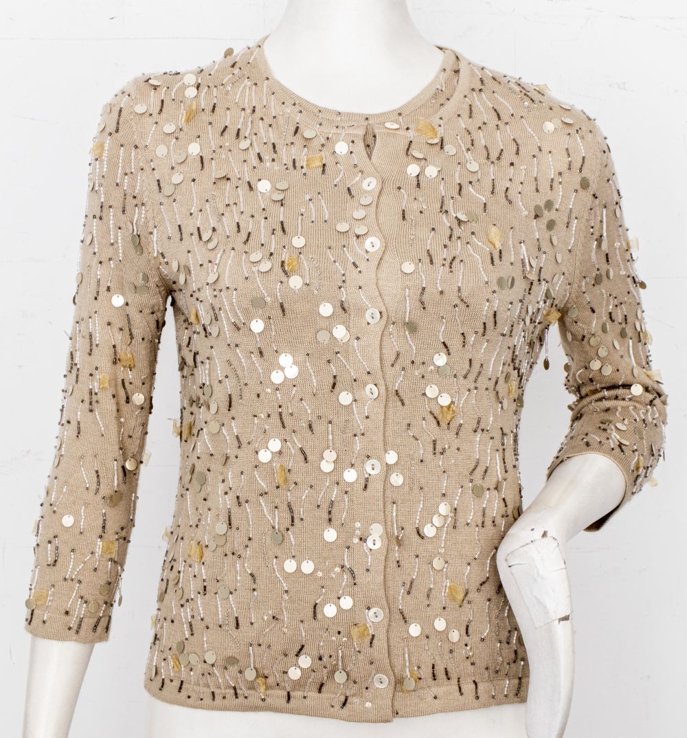 OSCAR DE LA RENTA CASHMERE SEQUIN 3c4e66