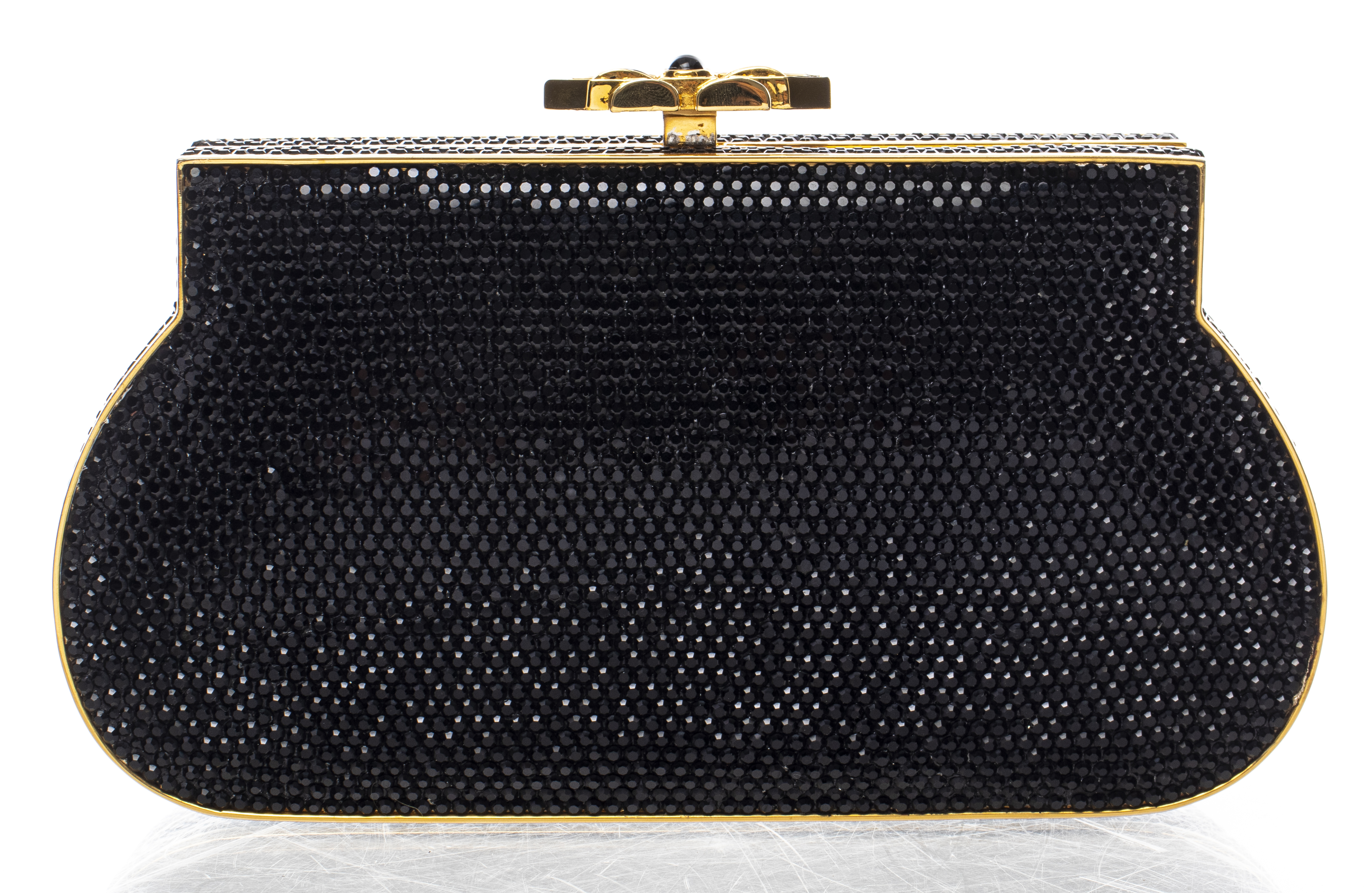 JUDITH LEIBER BLACK CRYSTAL MINAUDIERE