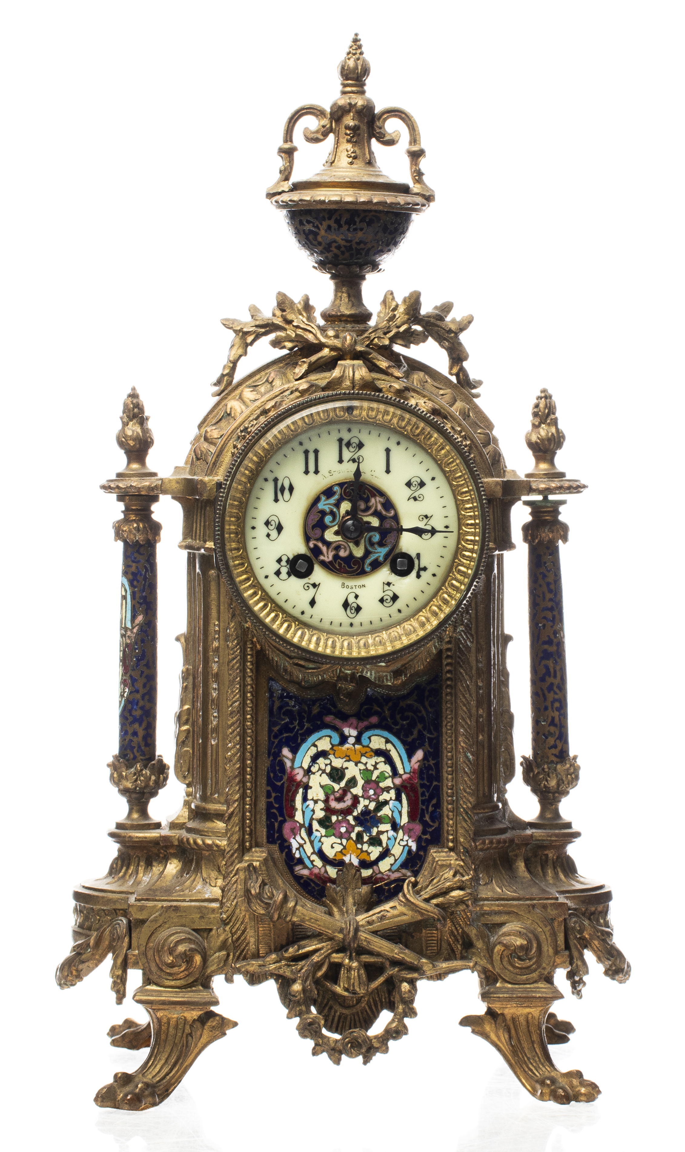 ROCOCO REVIVAL GILT BRONZE & ENAMEL