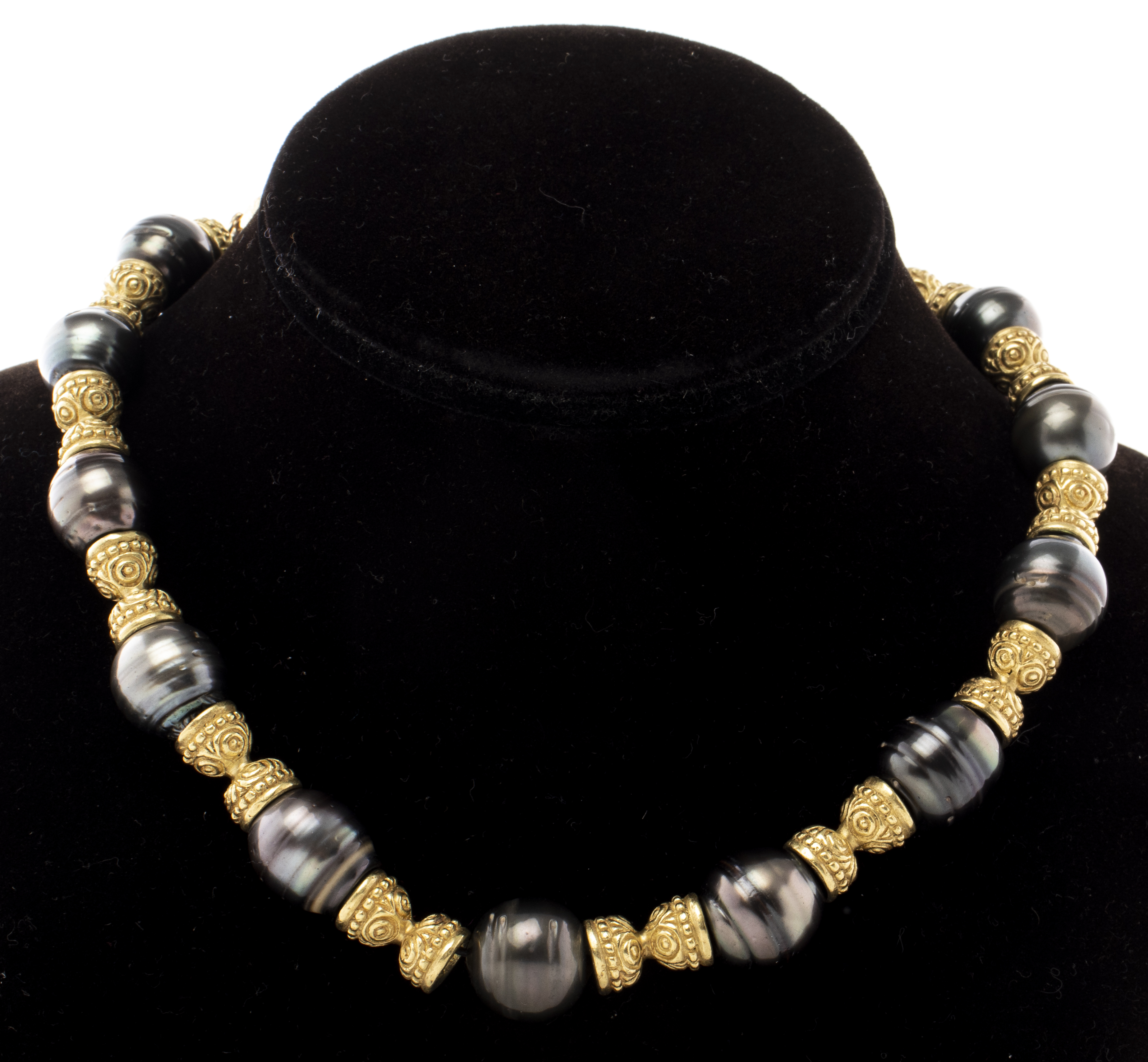 18K GOLD & TAHITIAN BAROQUE BLACK