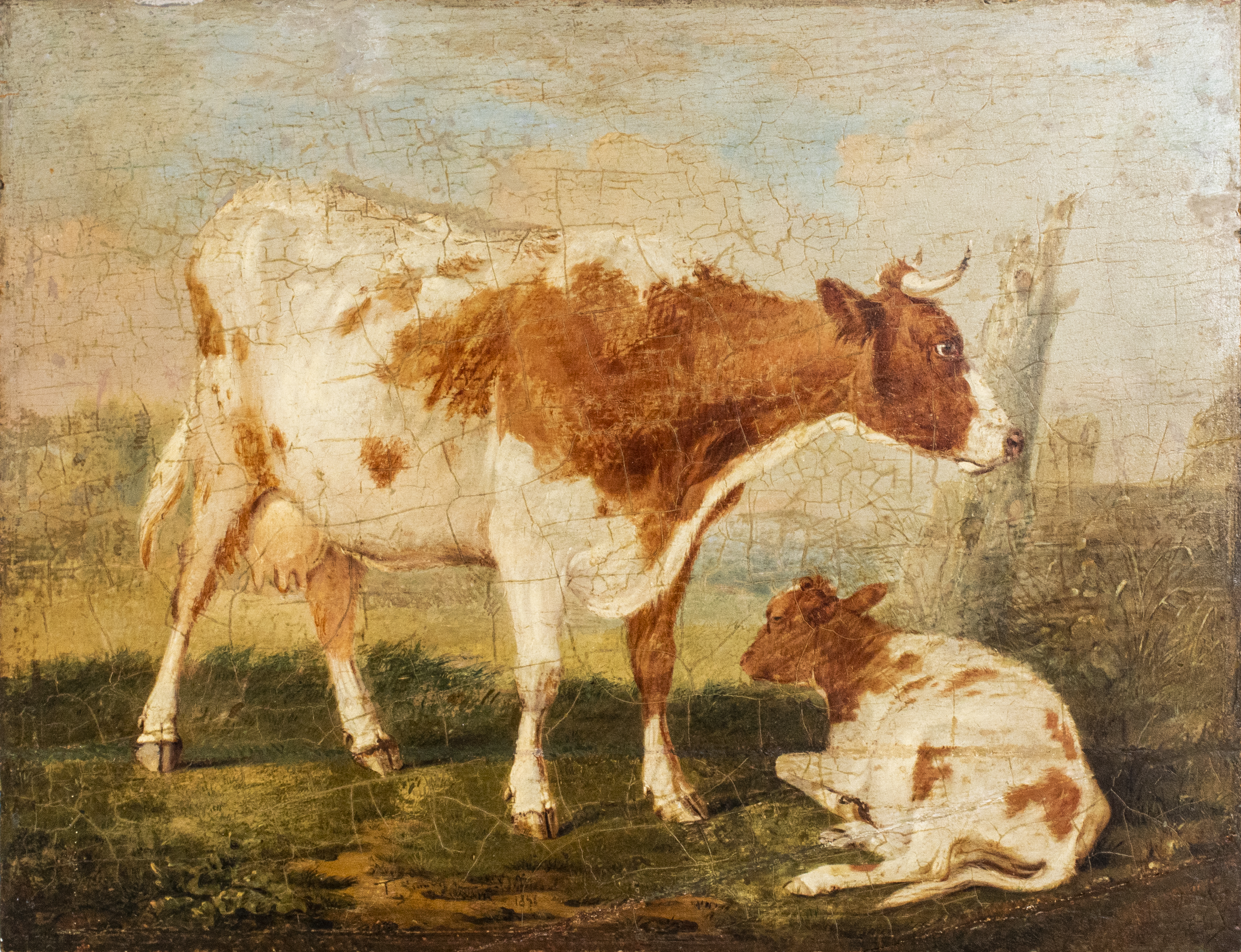 ILLEGIBLY SIGNED COWS OIL ON 3c4f3b