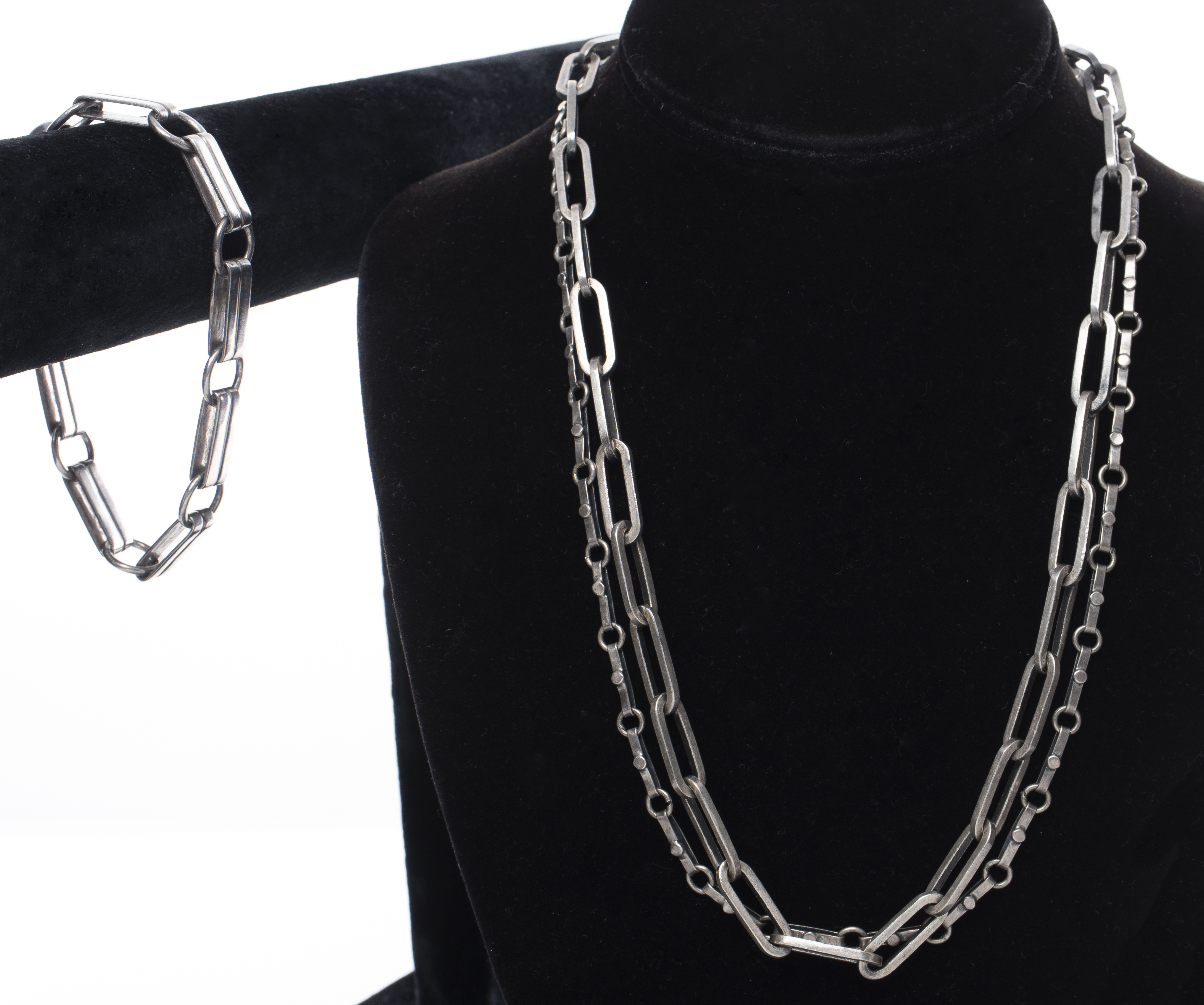 GROUP OF MEXICAN SILVER CHAIN NECKLACES 3c4f6f