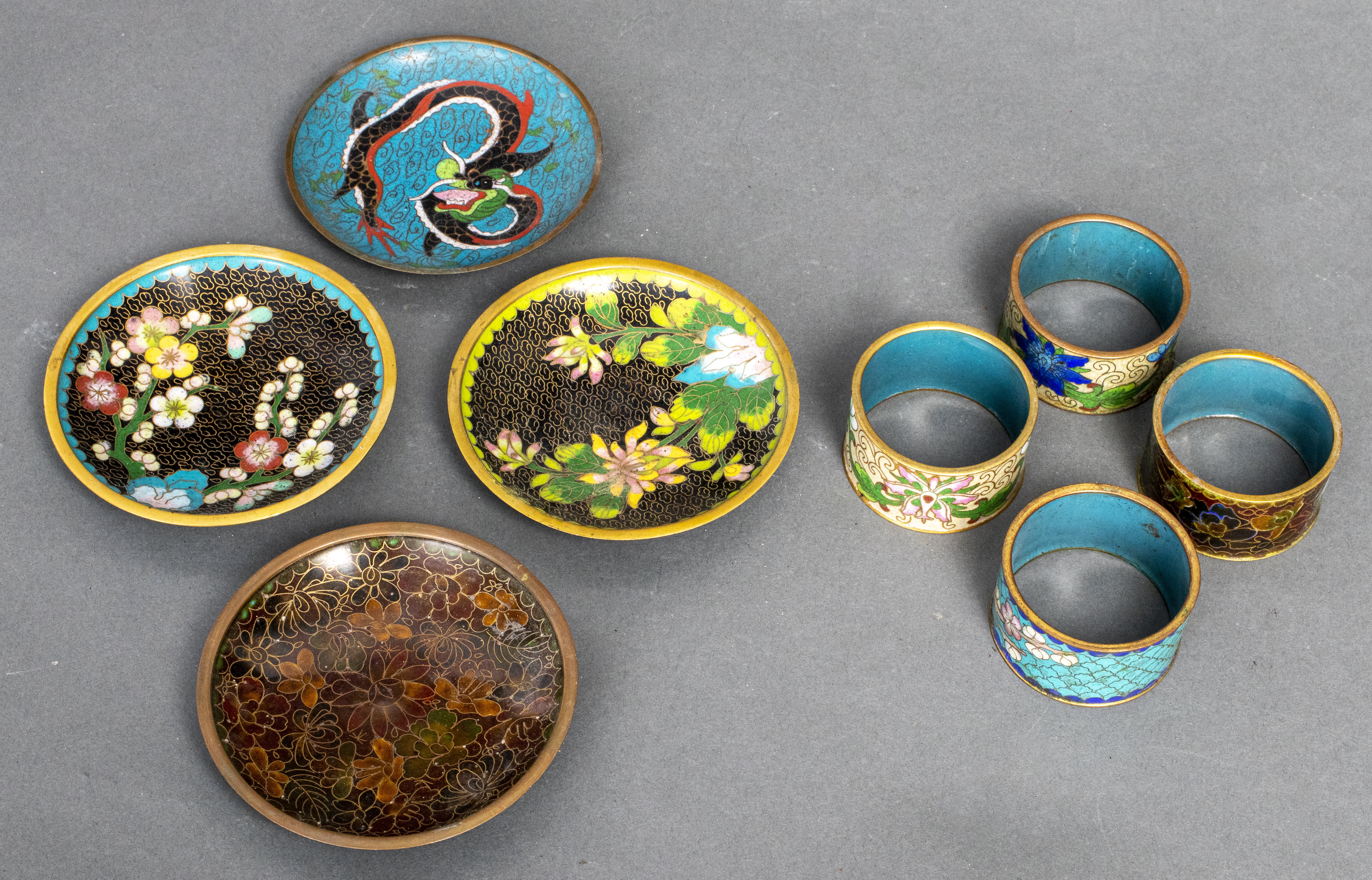 CHINESE CLOISONN ENAMEL AND BRASS 3c4fca