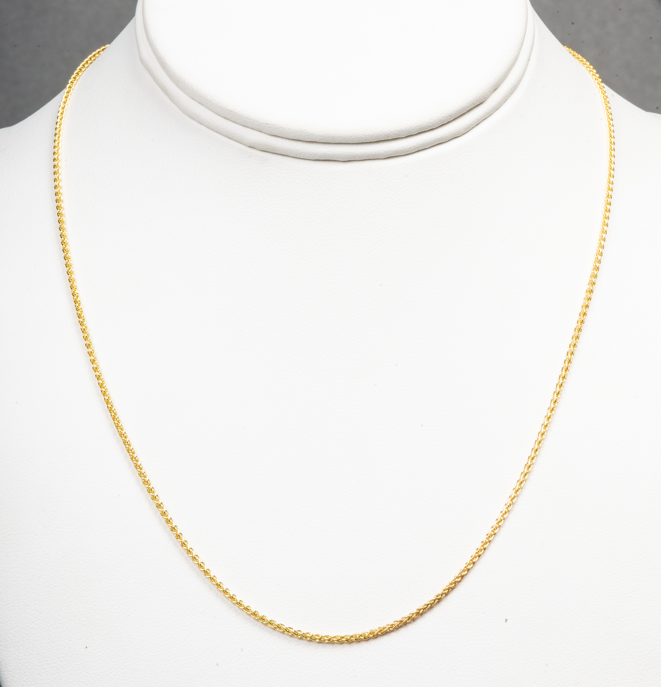 10K YELLOW GOLD WHEAT CHAIN NECKLACE 3c5001