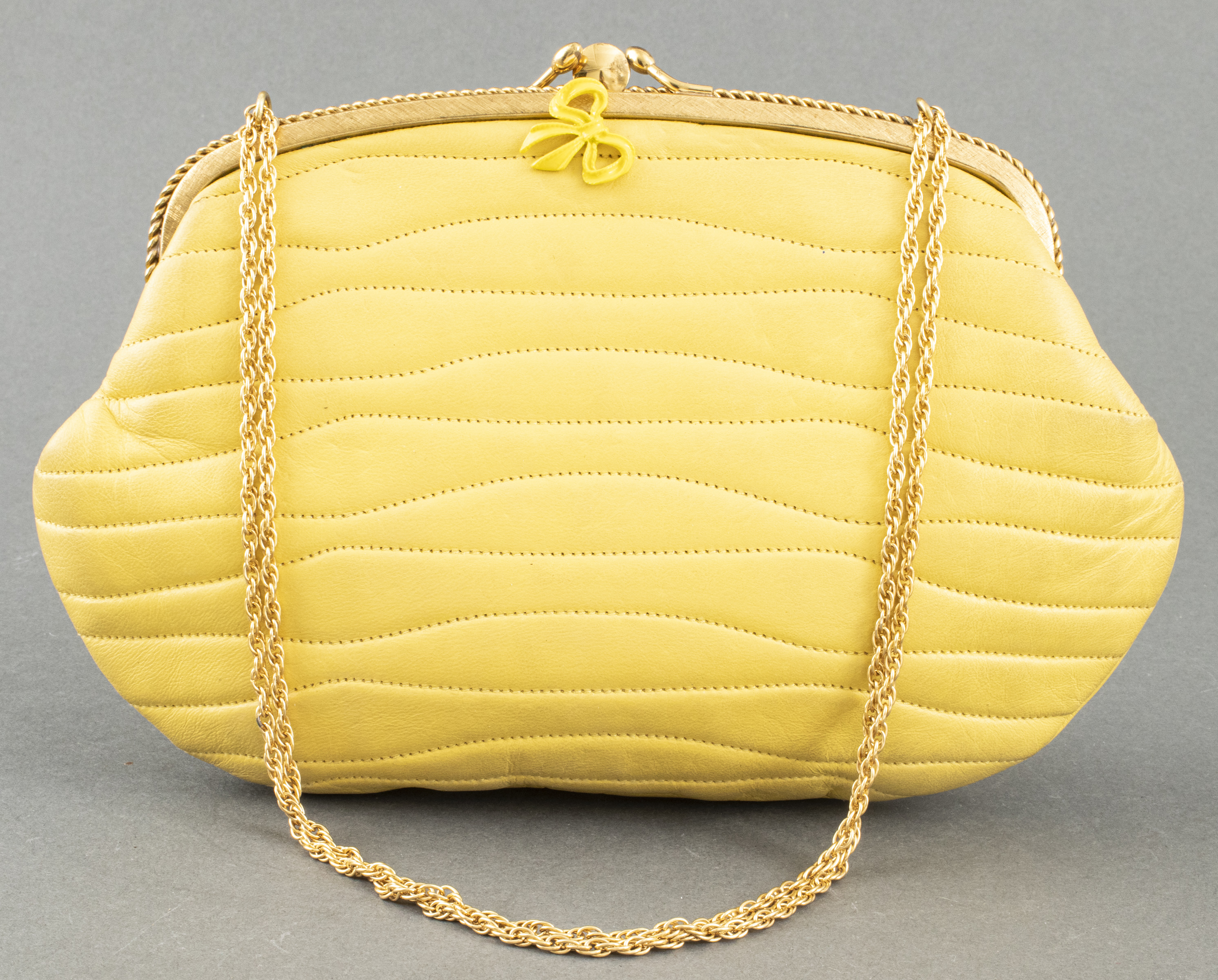 YELLOW QUILTED LEATHER HANDBAG 3c501b