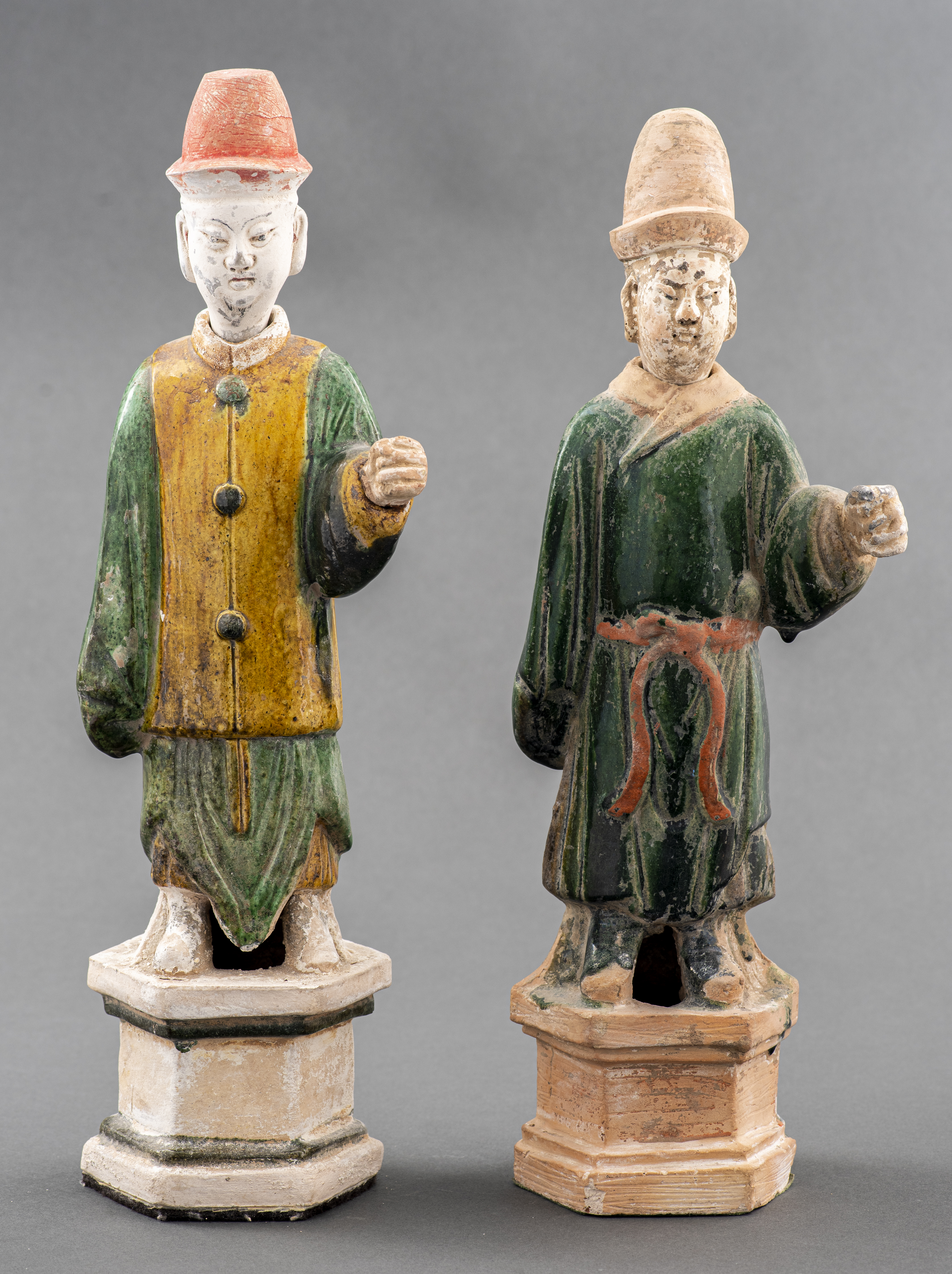 CHINESE MING DYNASTY POTTERY FIGURES 14TH 15TH 3c5247
