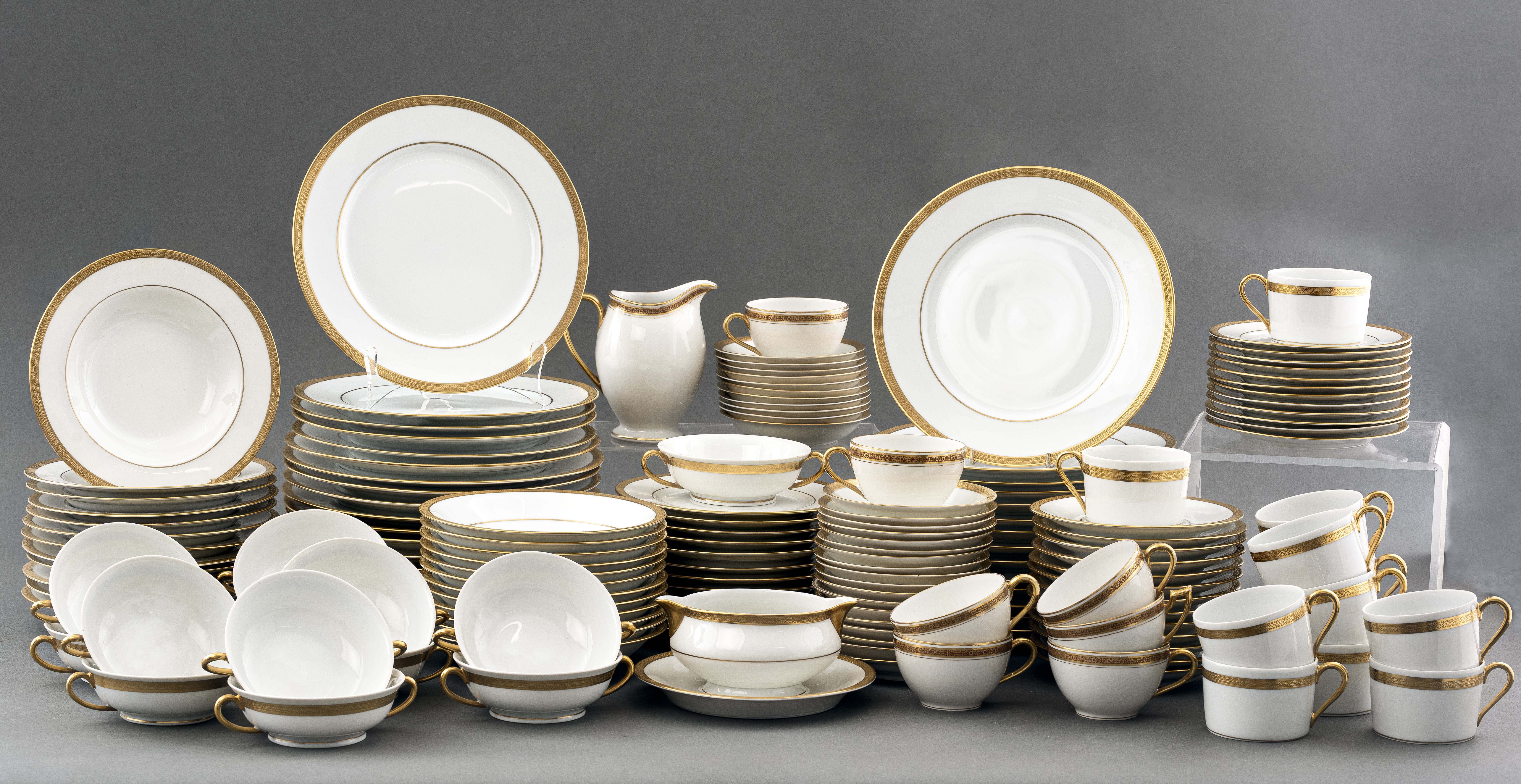 LIMOGES ASSORTED PORCELAIN SERVICE,