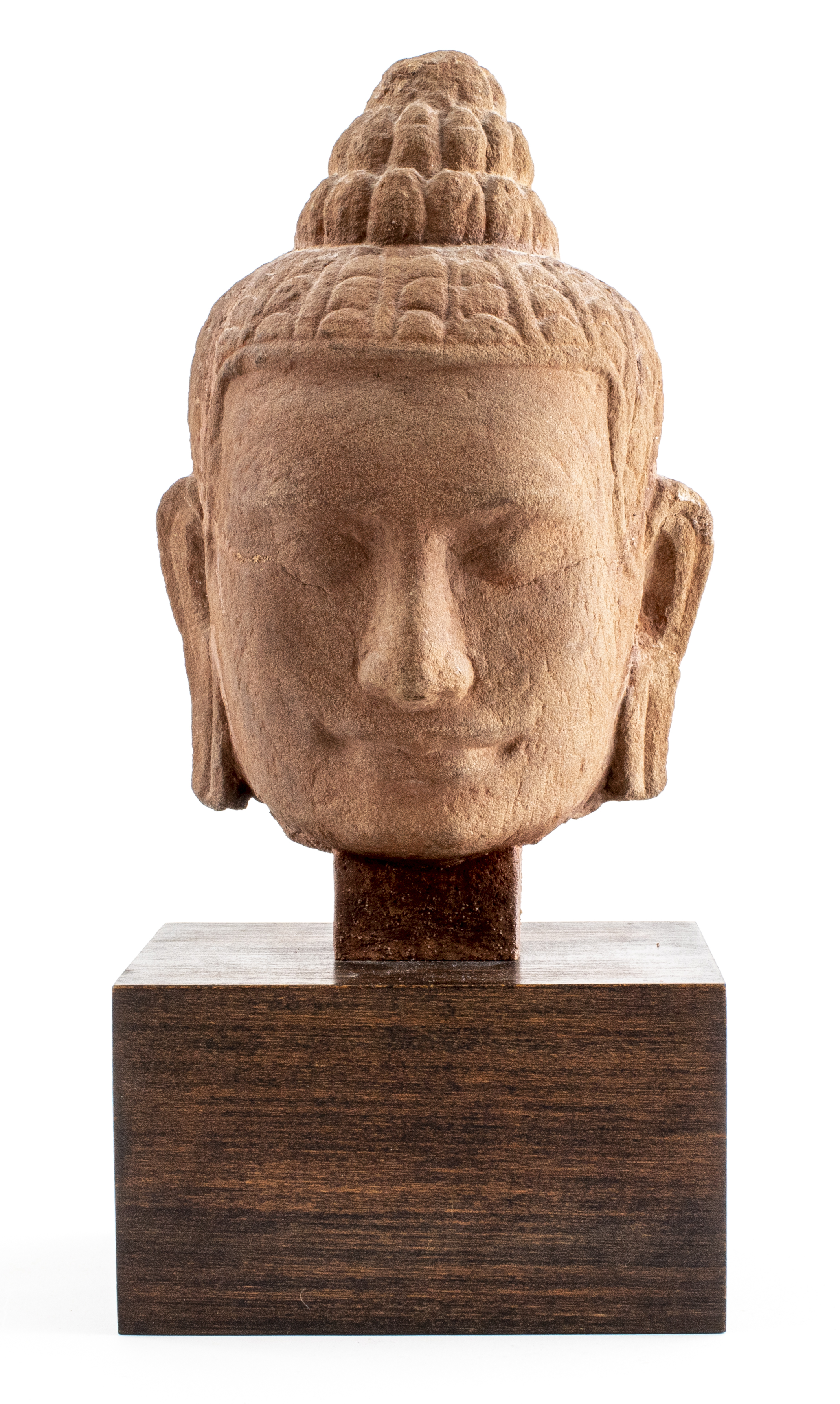 KHMER SANDSTONE BUDDHA HEAD SCULPTURE