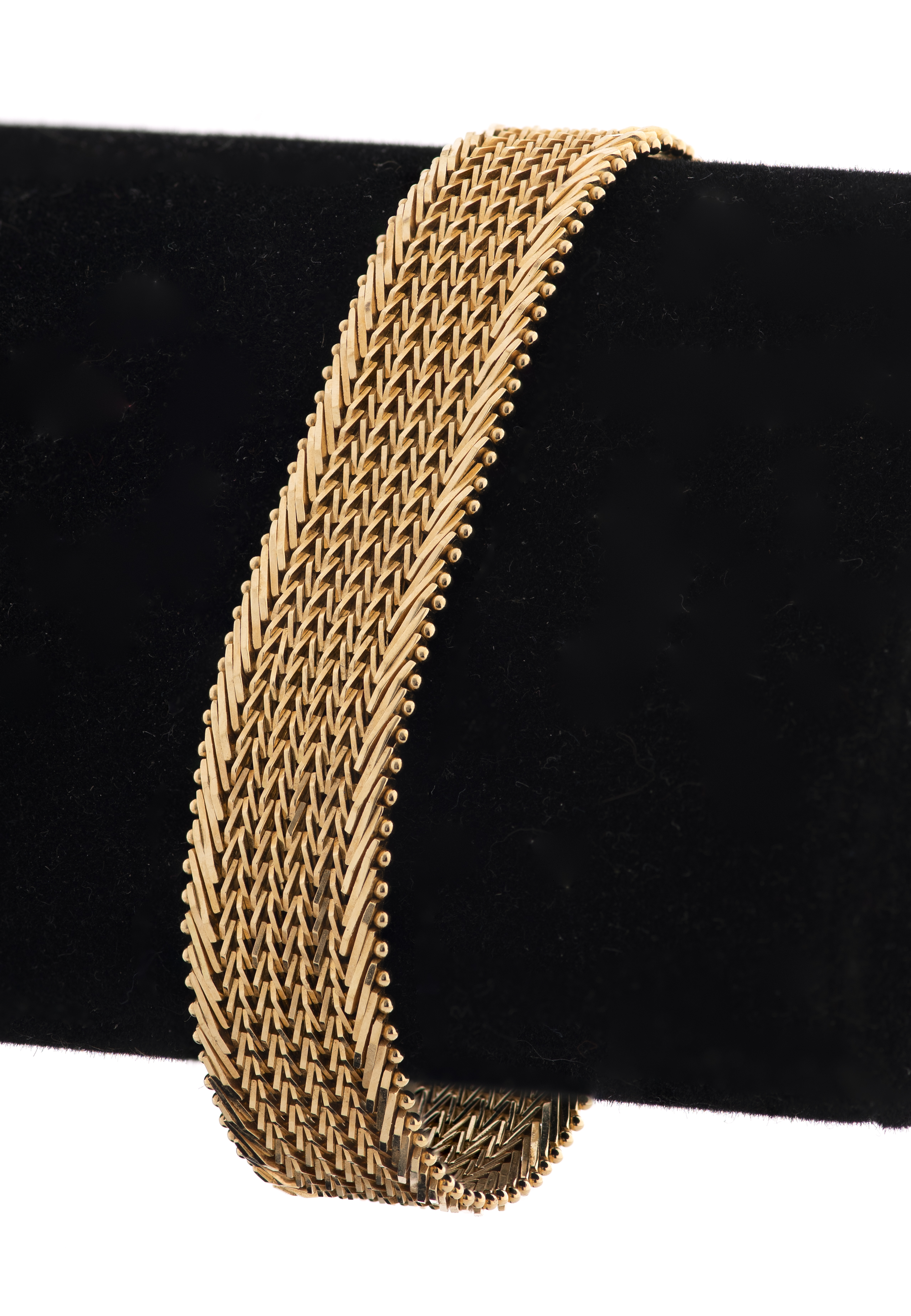 14K YELLOW GOLD WOVEN WHEAT BRACELET 3c52ea