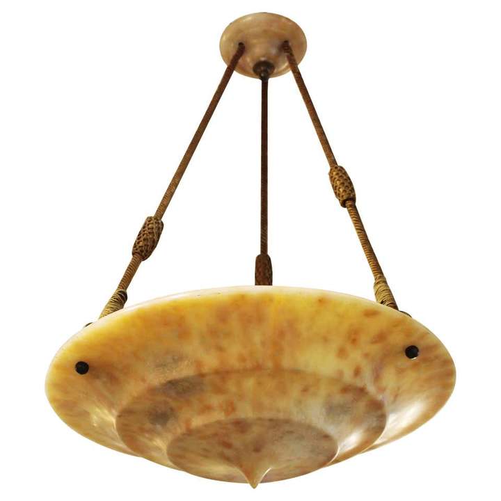 ART DECO ALABASTER PENDANT LIGHT 3c52f9