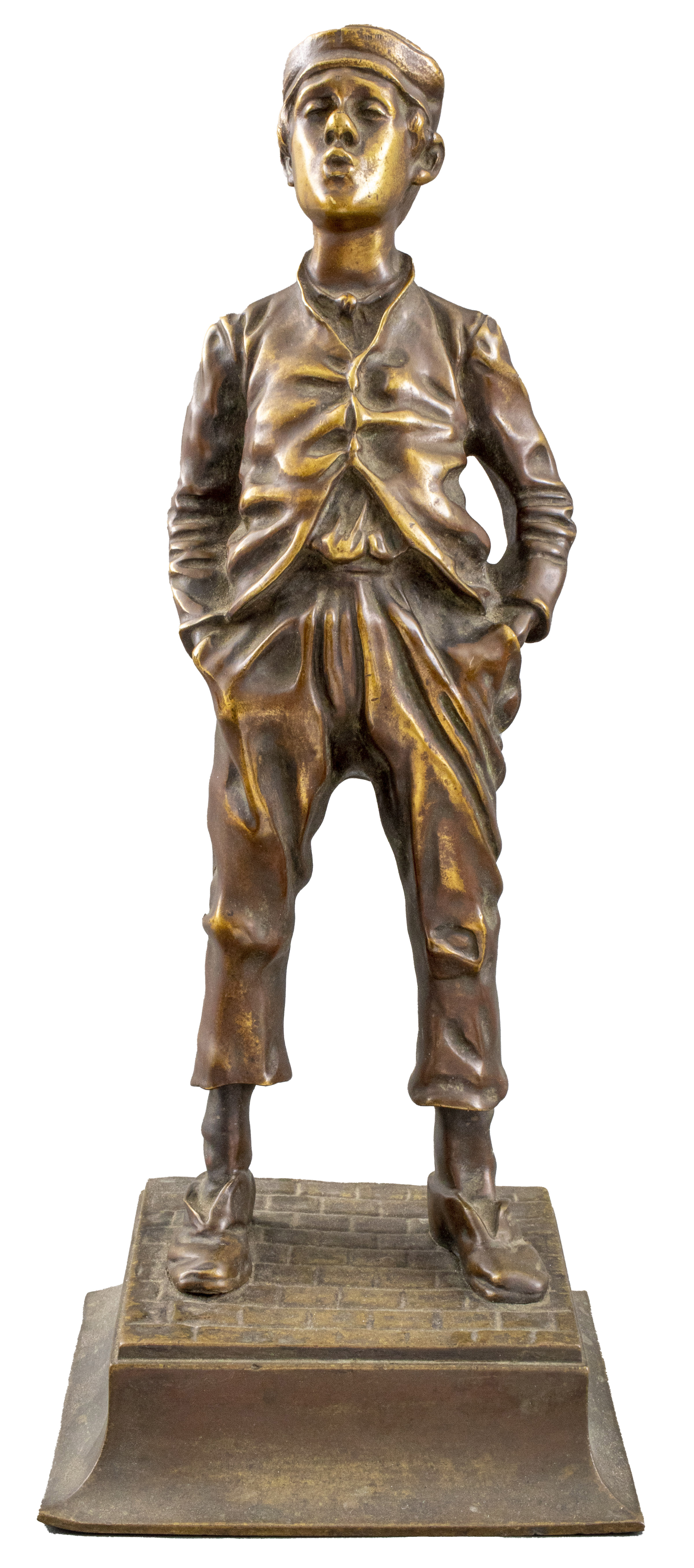 BRONZE SCULPTURE OF A WHISTLING