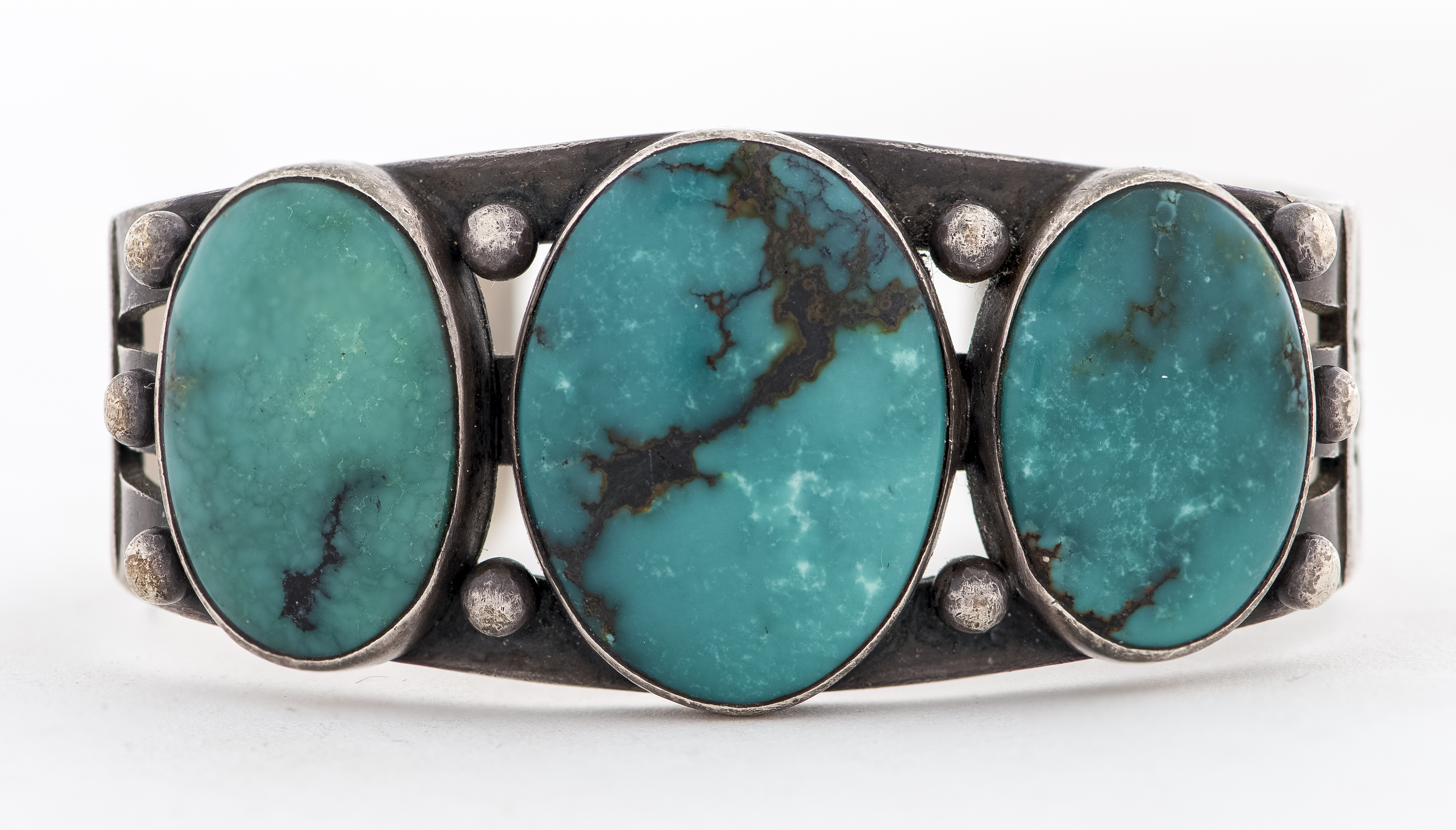 NAVAJO SILVER OLD PAWN TURQUOISE 3c54ca