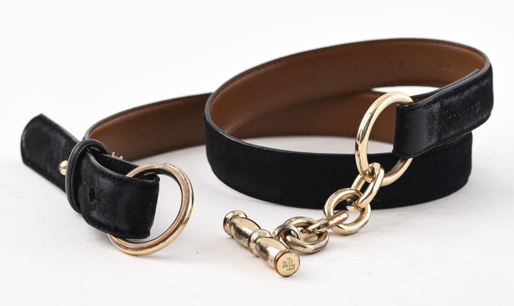 RALPH LAUREN BLACK SUEDE BELT Lauren