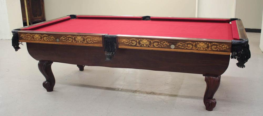 ANTIQUE POOL TABLEANTIQUE POOL TABLE,