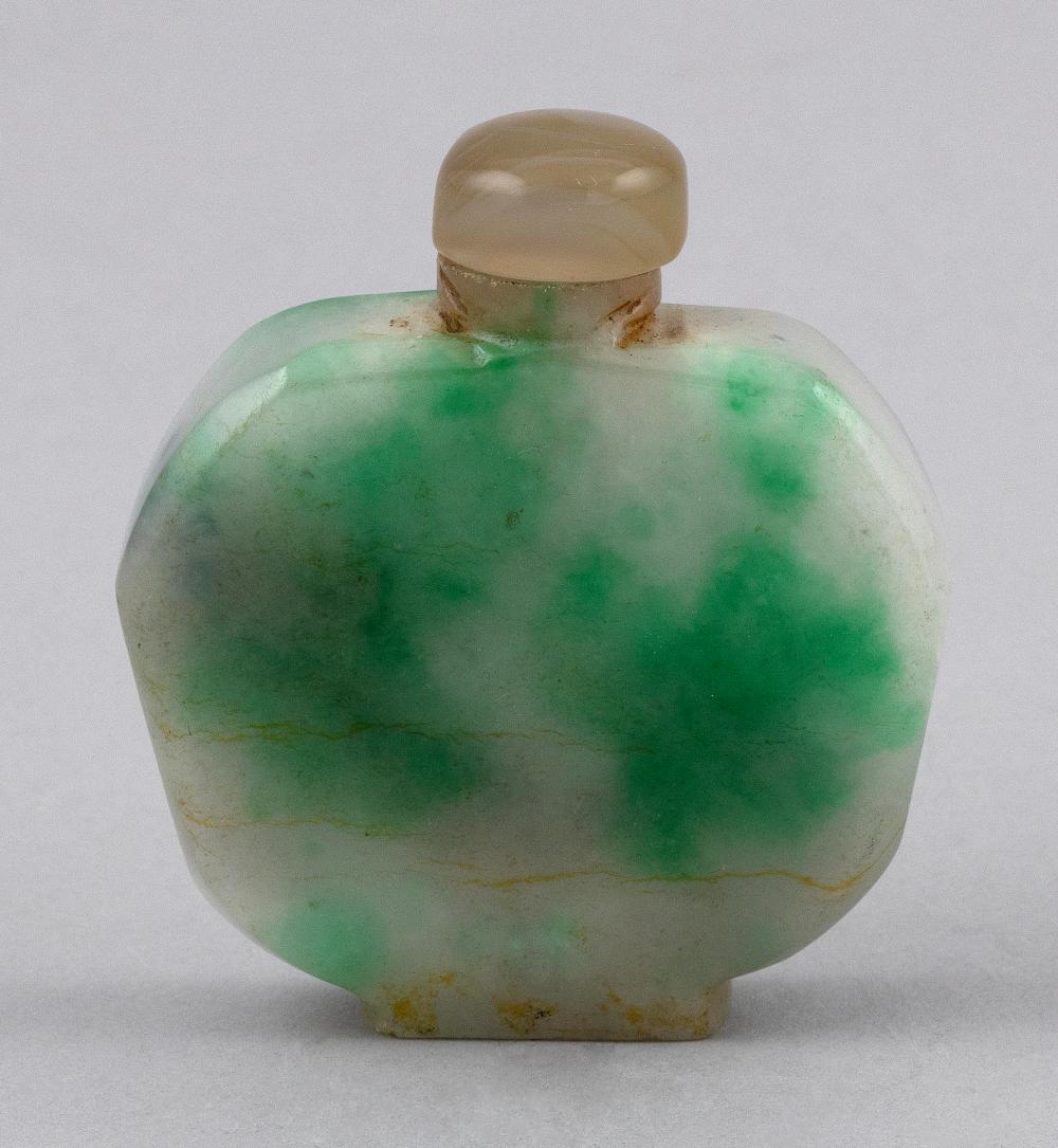 CHINESE MOTTLED GREEN JADE SNUFF 3c7d12