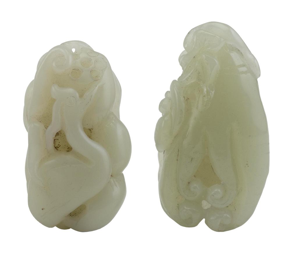 TWO CHINESE SIMULATED WHITE JADE 3c7d16