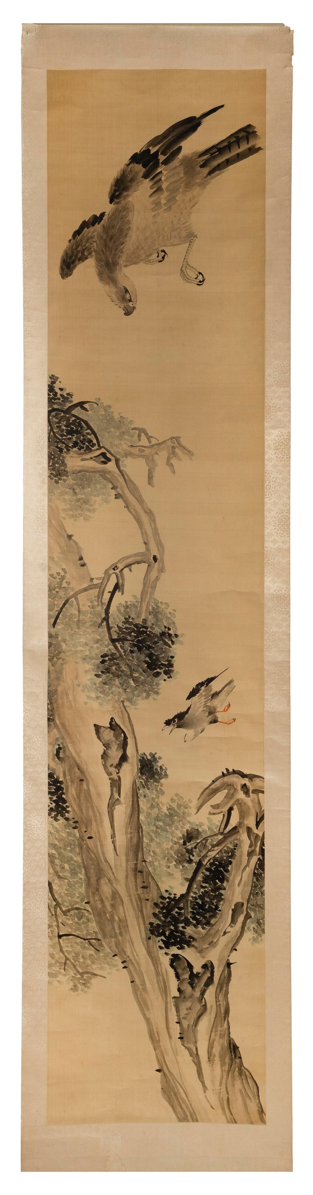 JAPANESE SCROLL PAINTING OF BIRDS 3c7d42